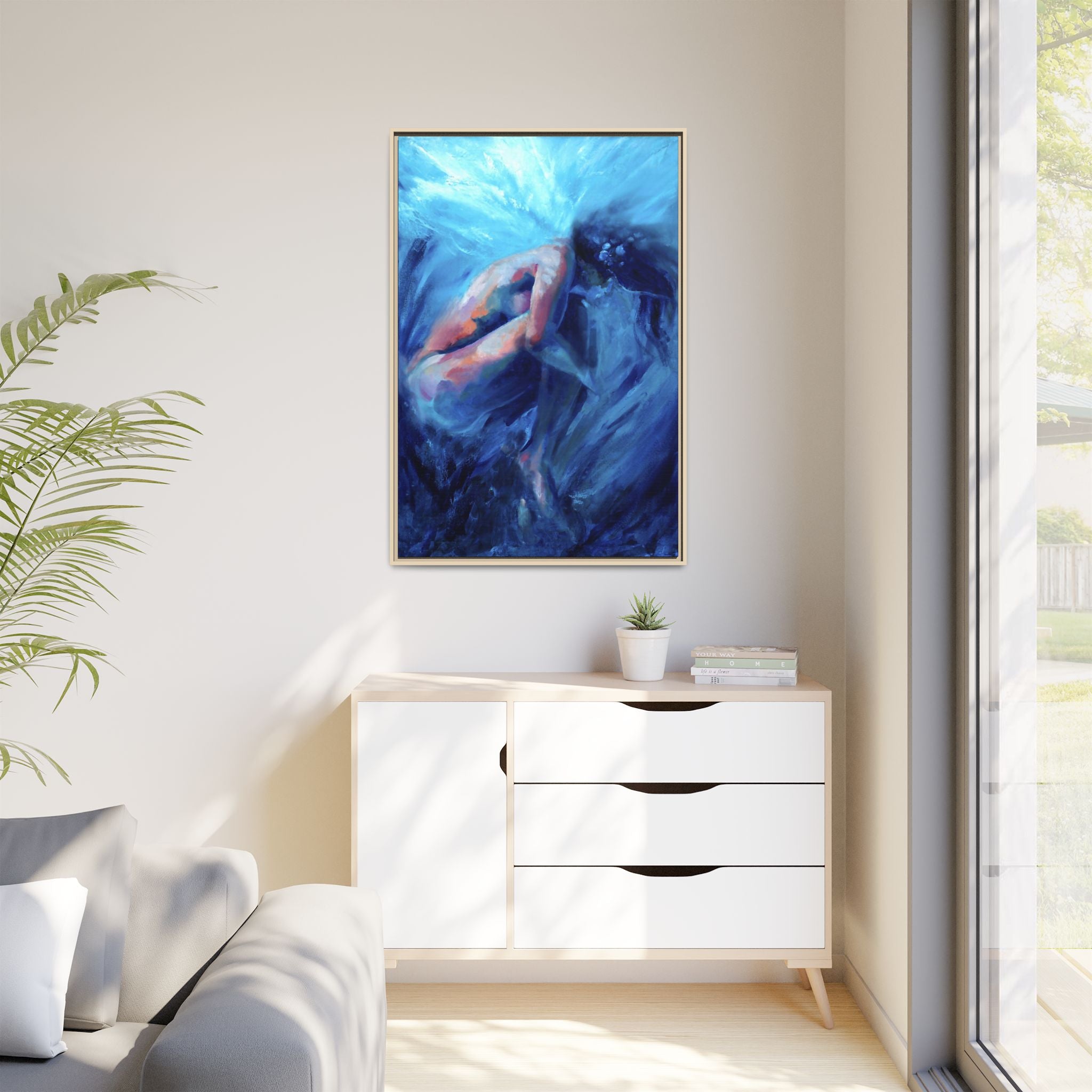 "Plunge" Framed Canvas Print