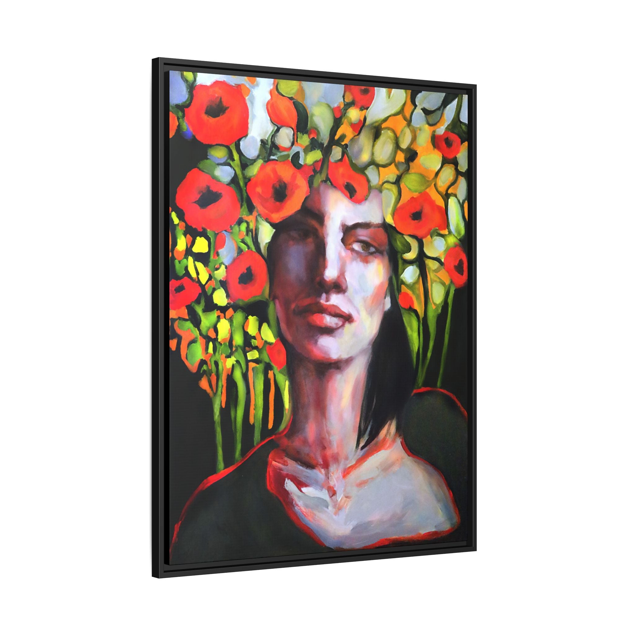 "Poppy Plays the Field" Framed Canvas Print