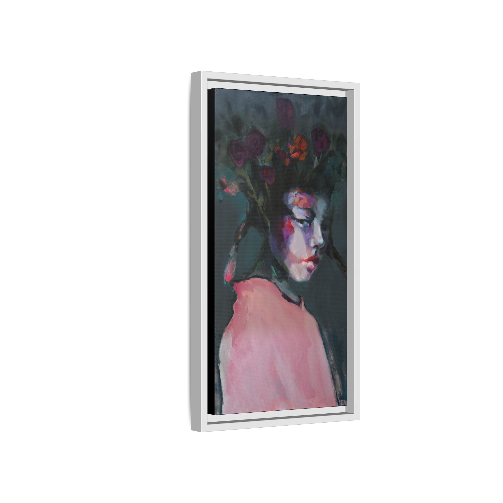 "Stormy Petals" Framed Canvas Print