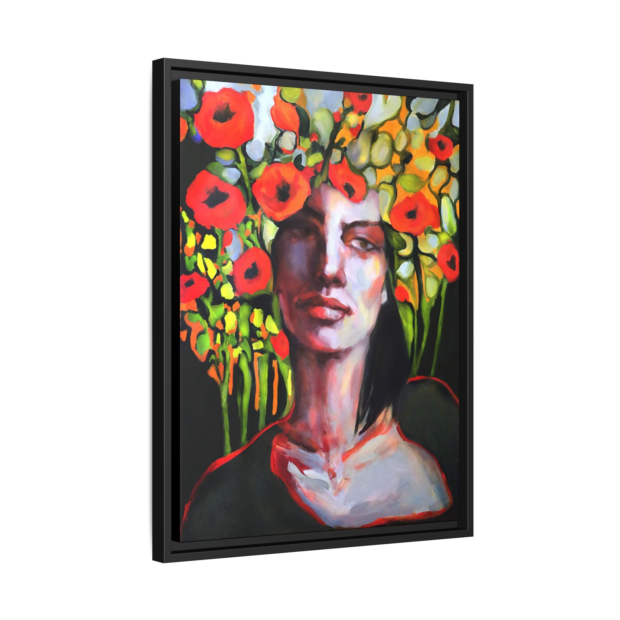 "Poppy Plays the Field" Framed Canvas Print