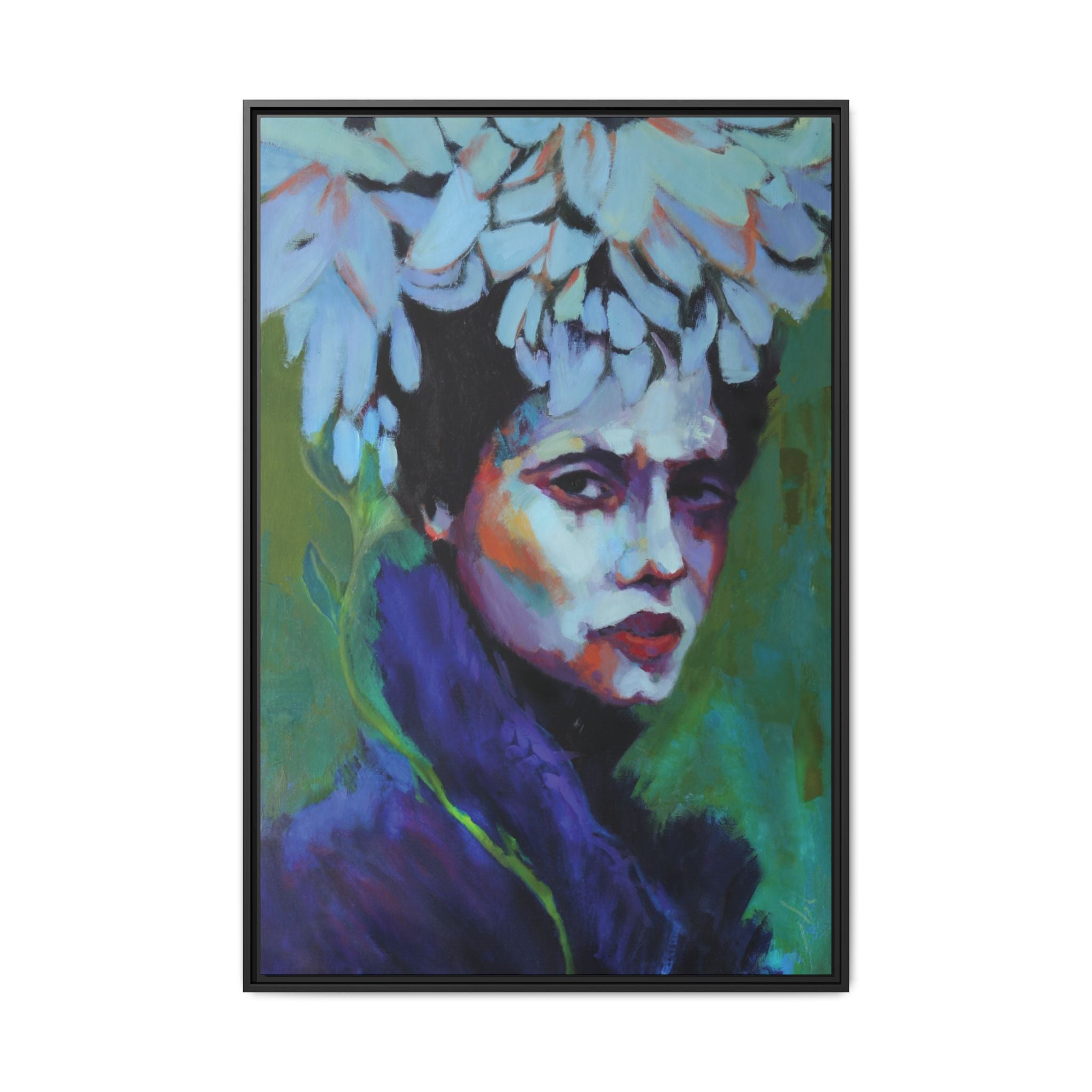 "Blossom Amidst the Rain" Framed Canvas Print
