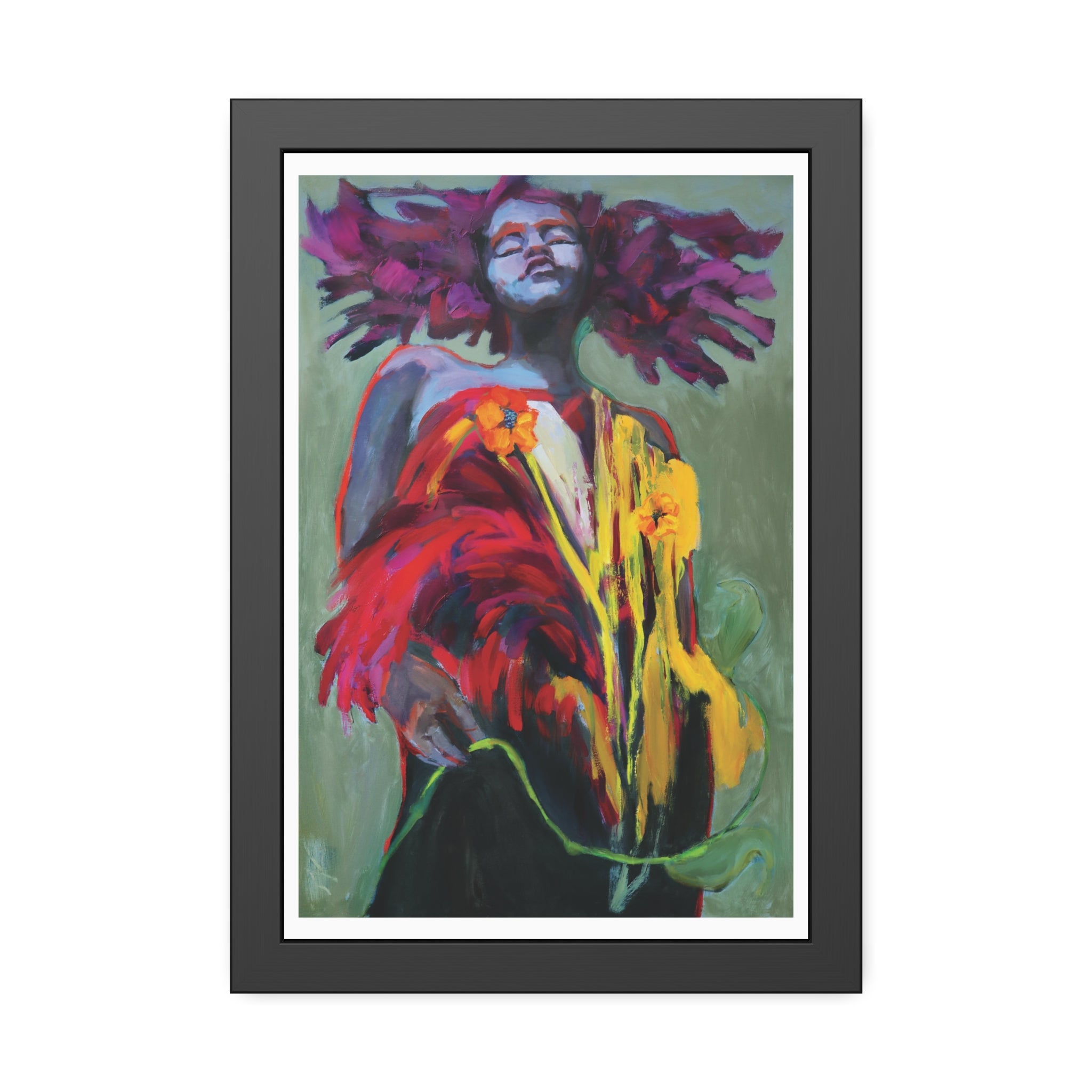 "She Blooms" Framed Paper Print