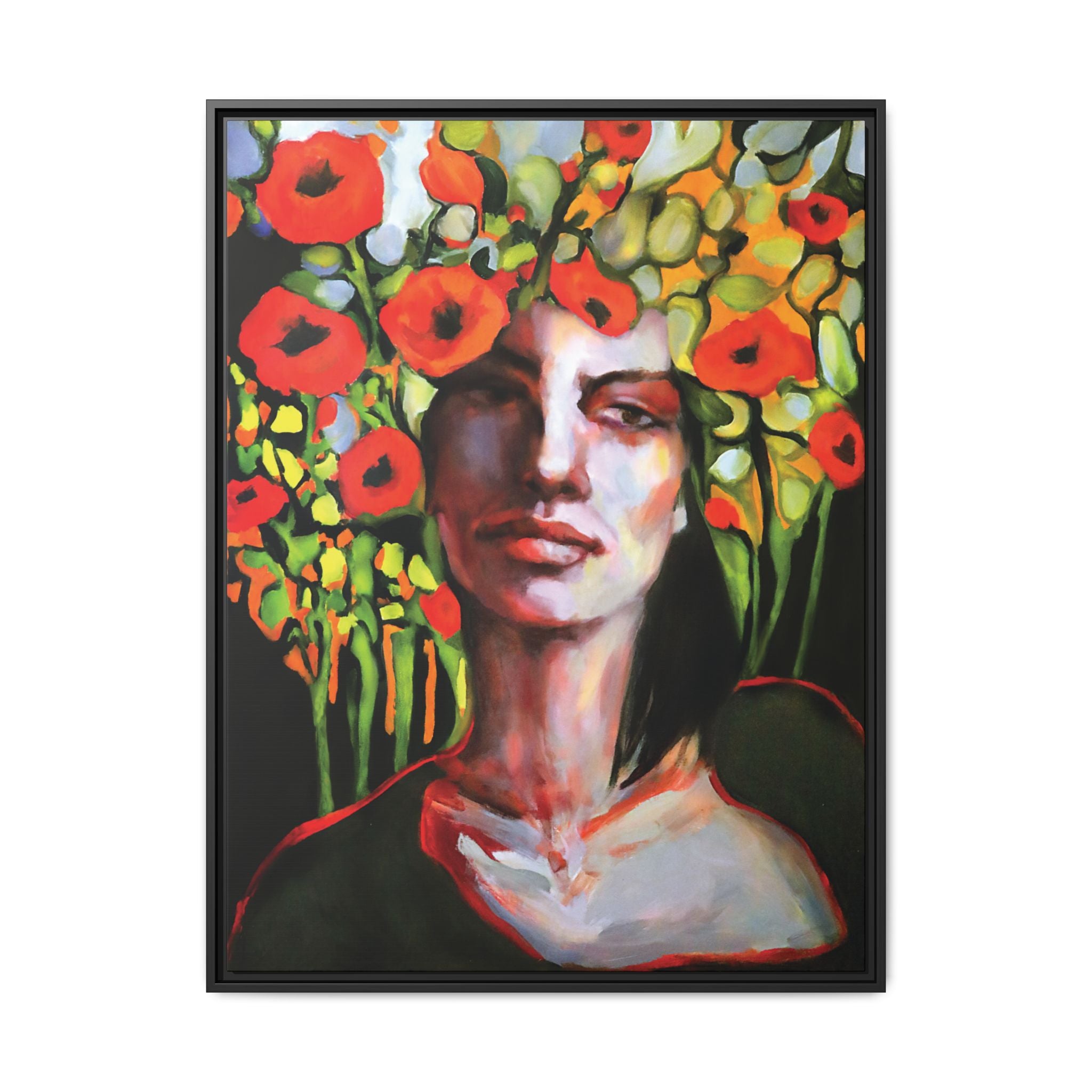 "Poppy Plays the Field" Framed Canvas Print
