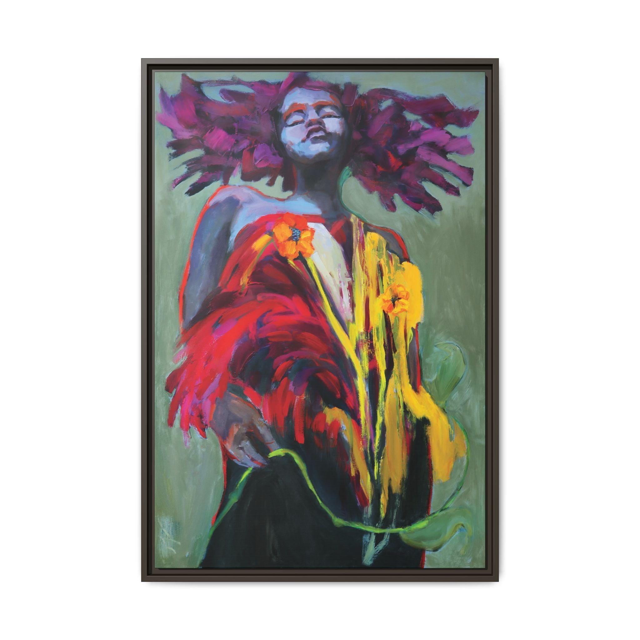 "She Blooms Anyway" Framed Canvas Print