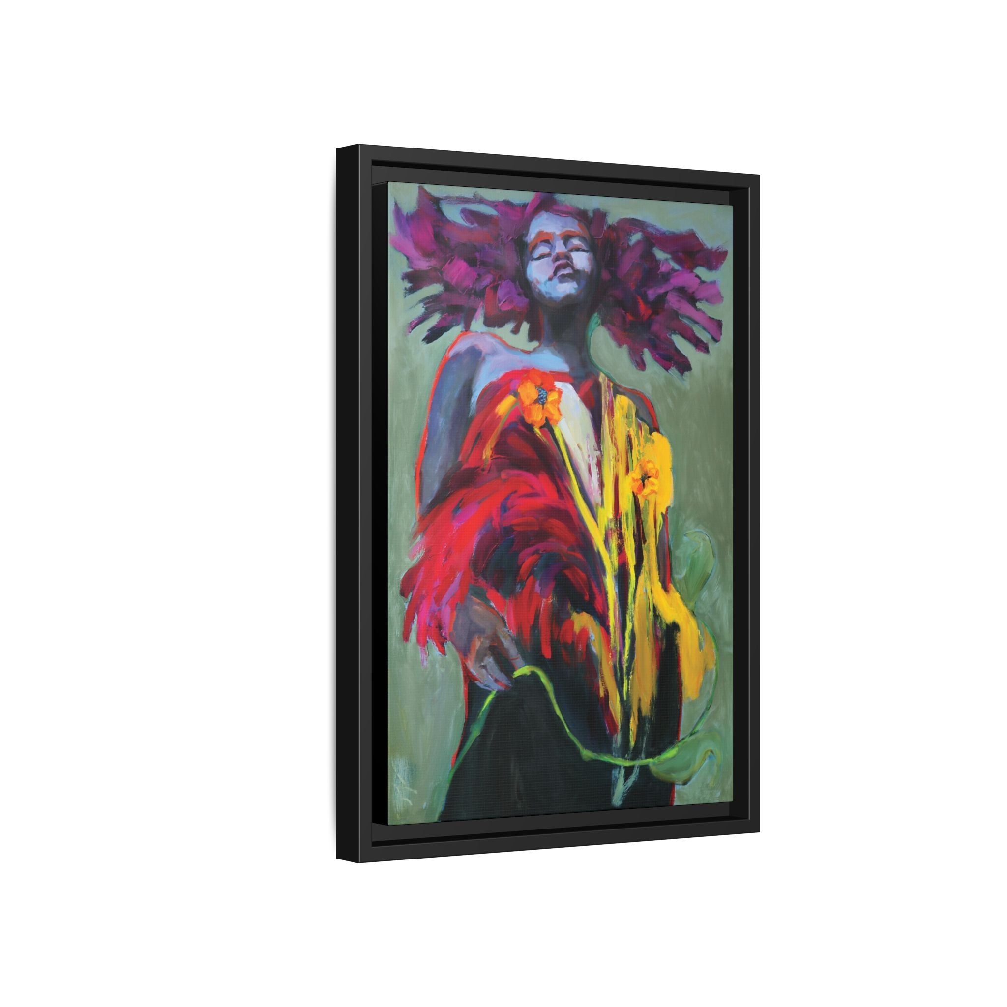 "She Blooms Anyway" Framed Canvas Print