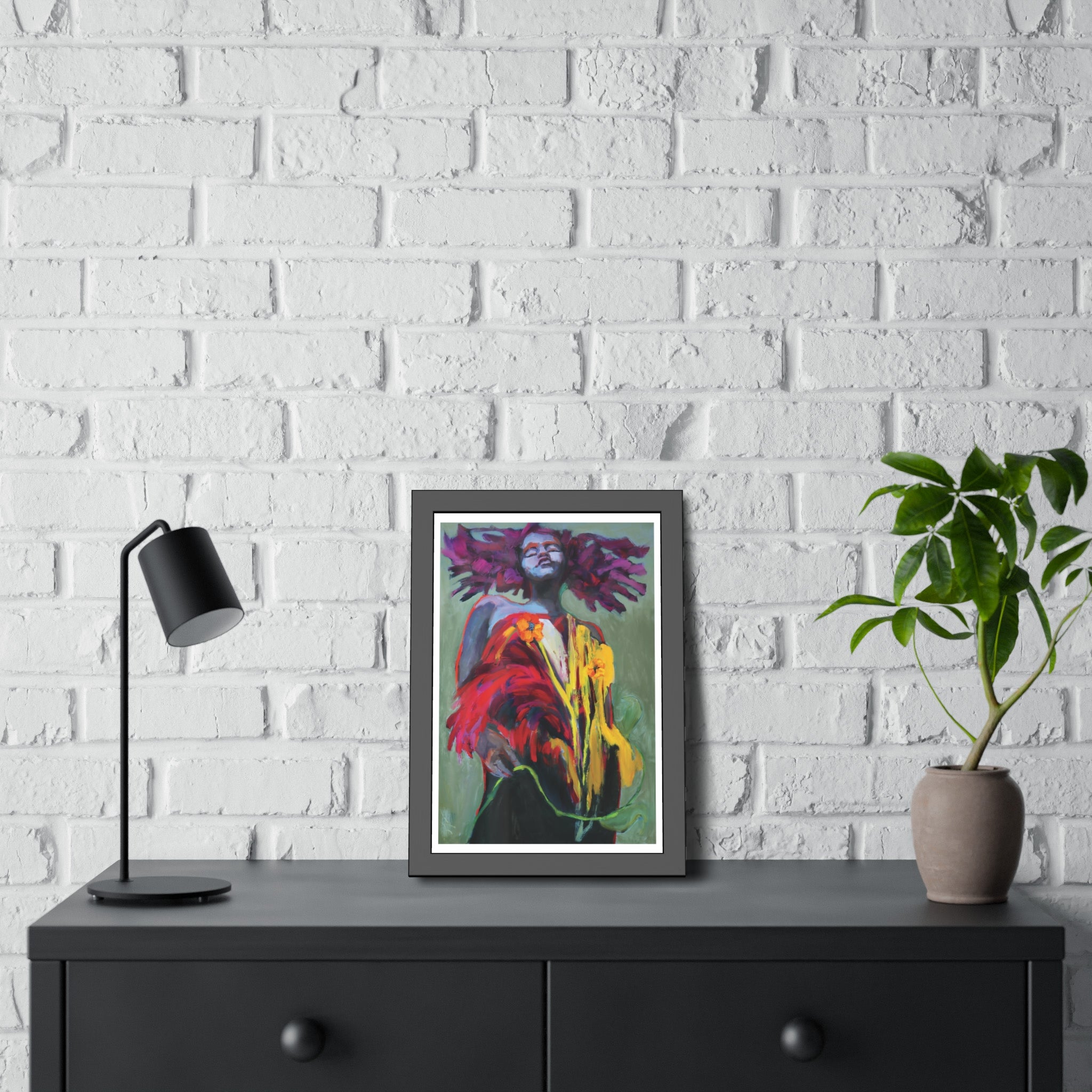 "She Blooms" Framed Paper Print