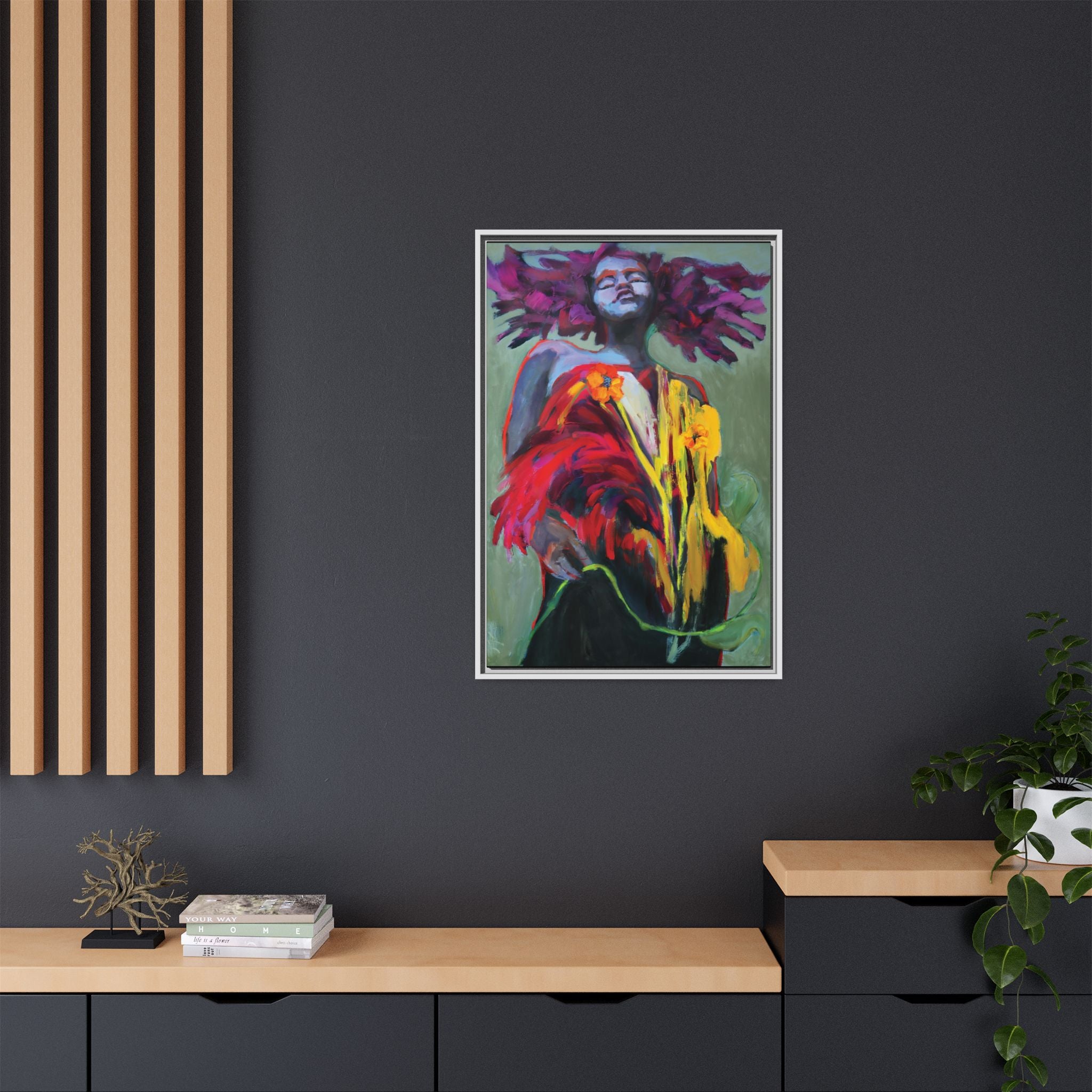 "She Blooms" Framed Canvas Print