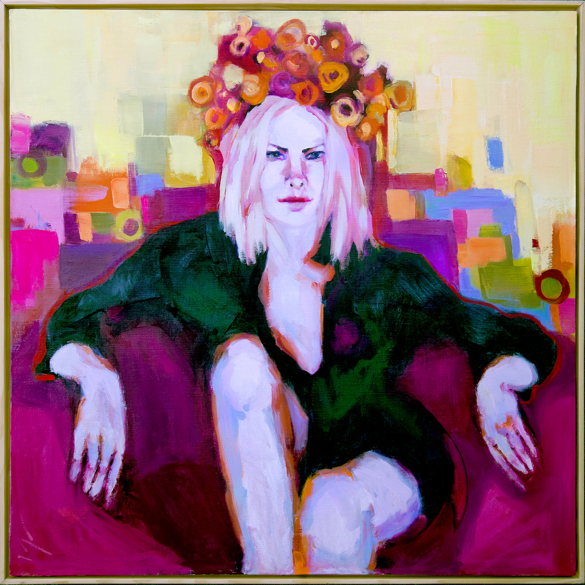 “Arrived” Framed Original Oil, 37"x37"
