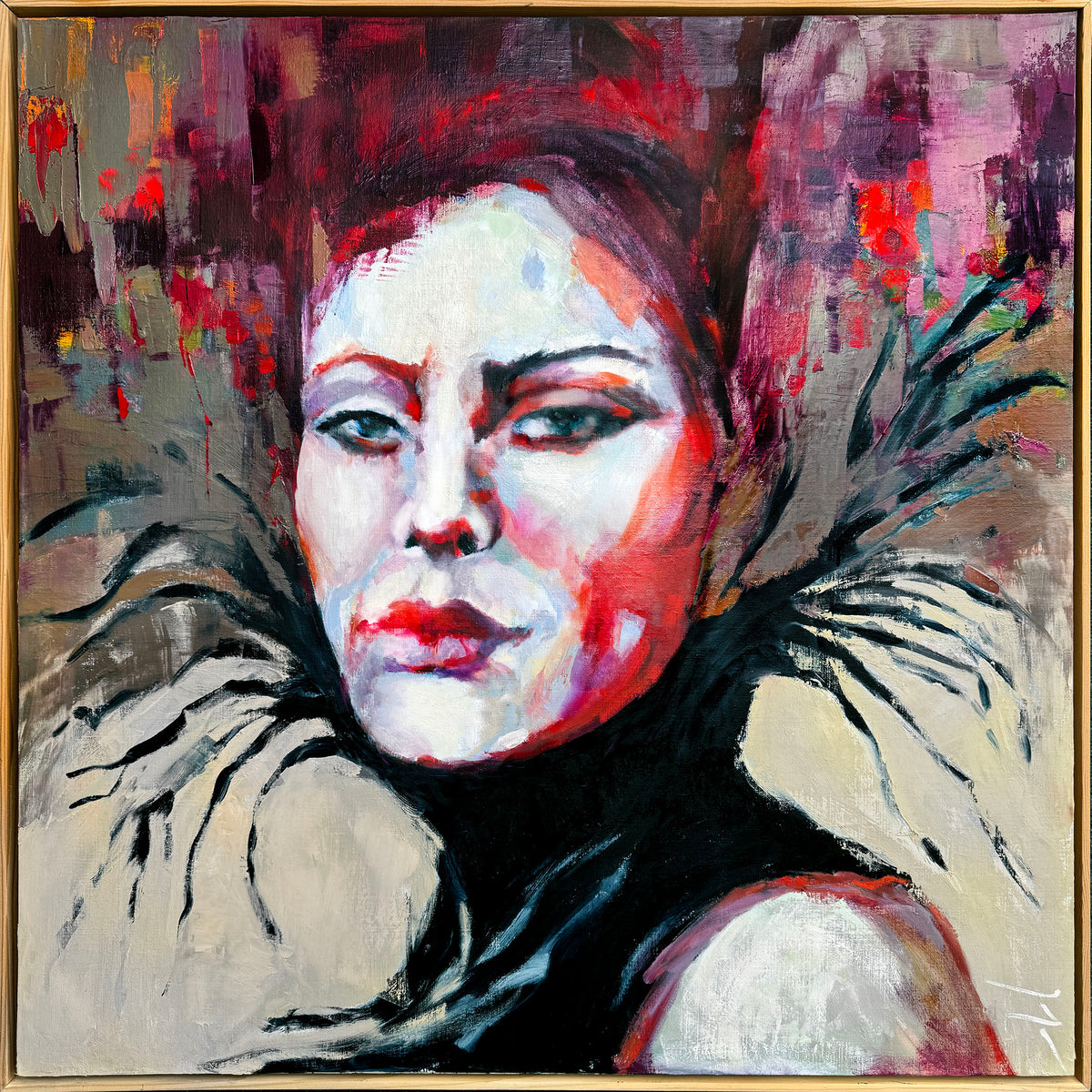 “Déjà Vu” Framed Original Oil, 37"x37"