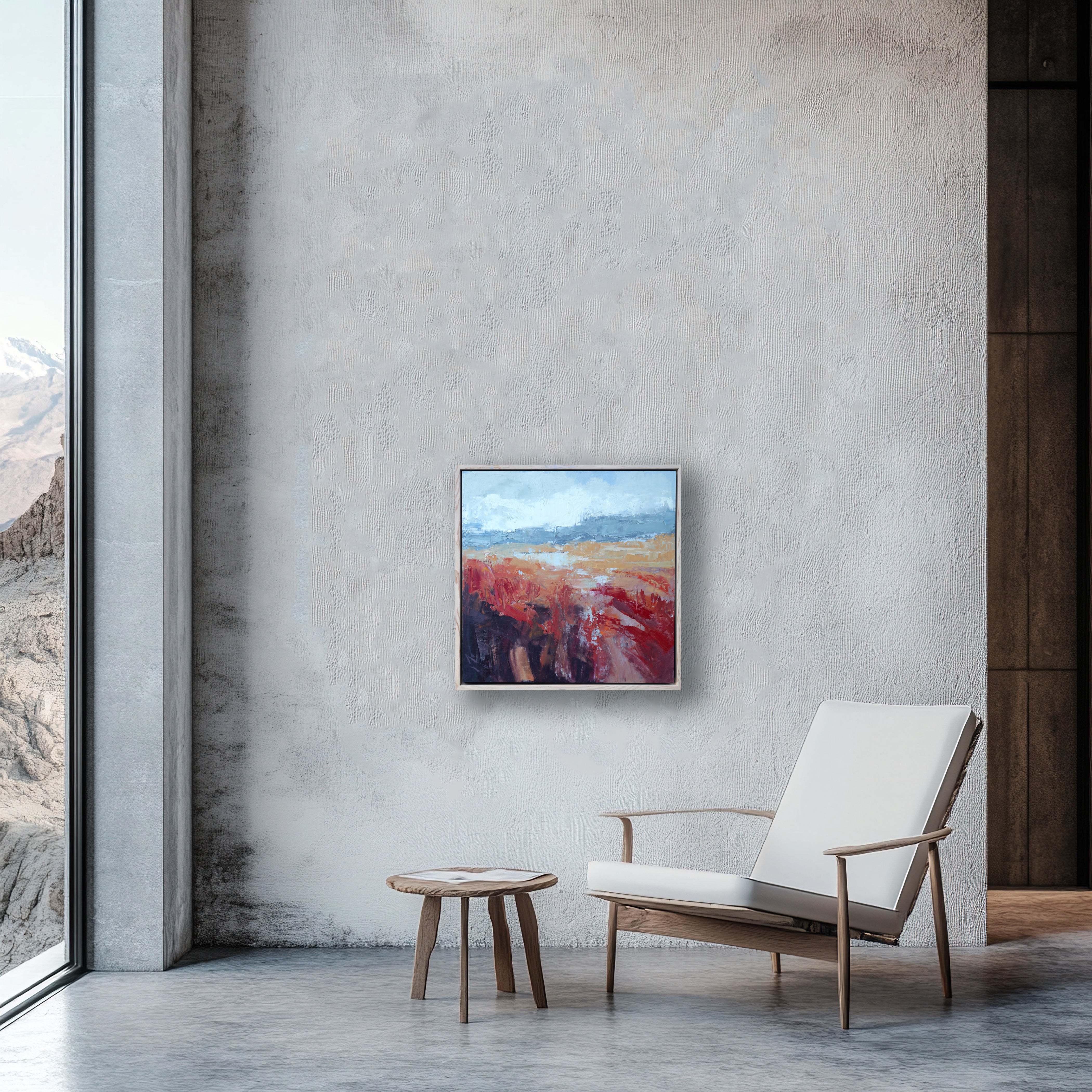 "Crimson Vista" Original Oil, 18"x18"