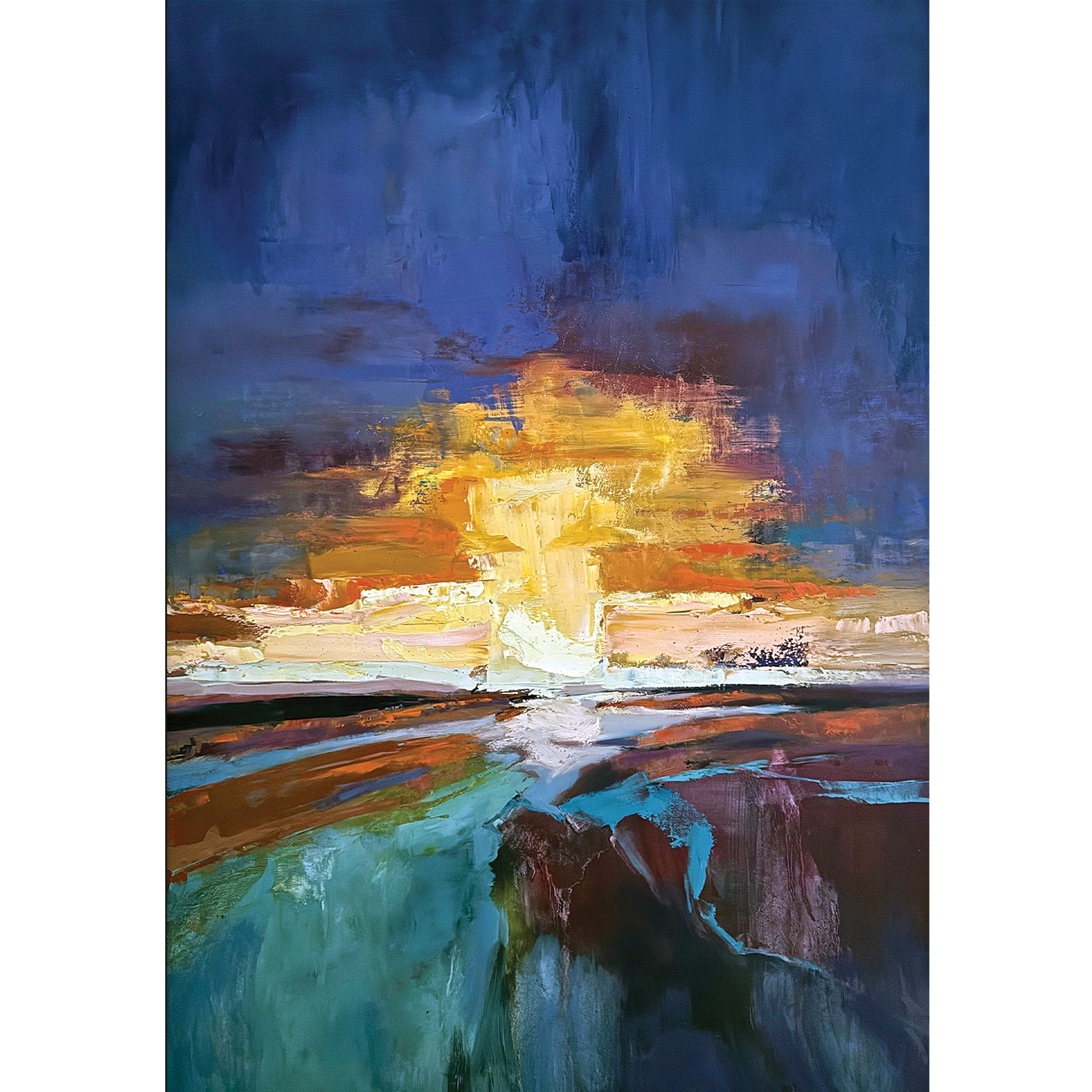 "Quiet Spirit Fire" Framed Original Oil, 24" x 36"