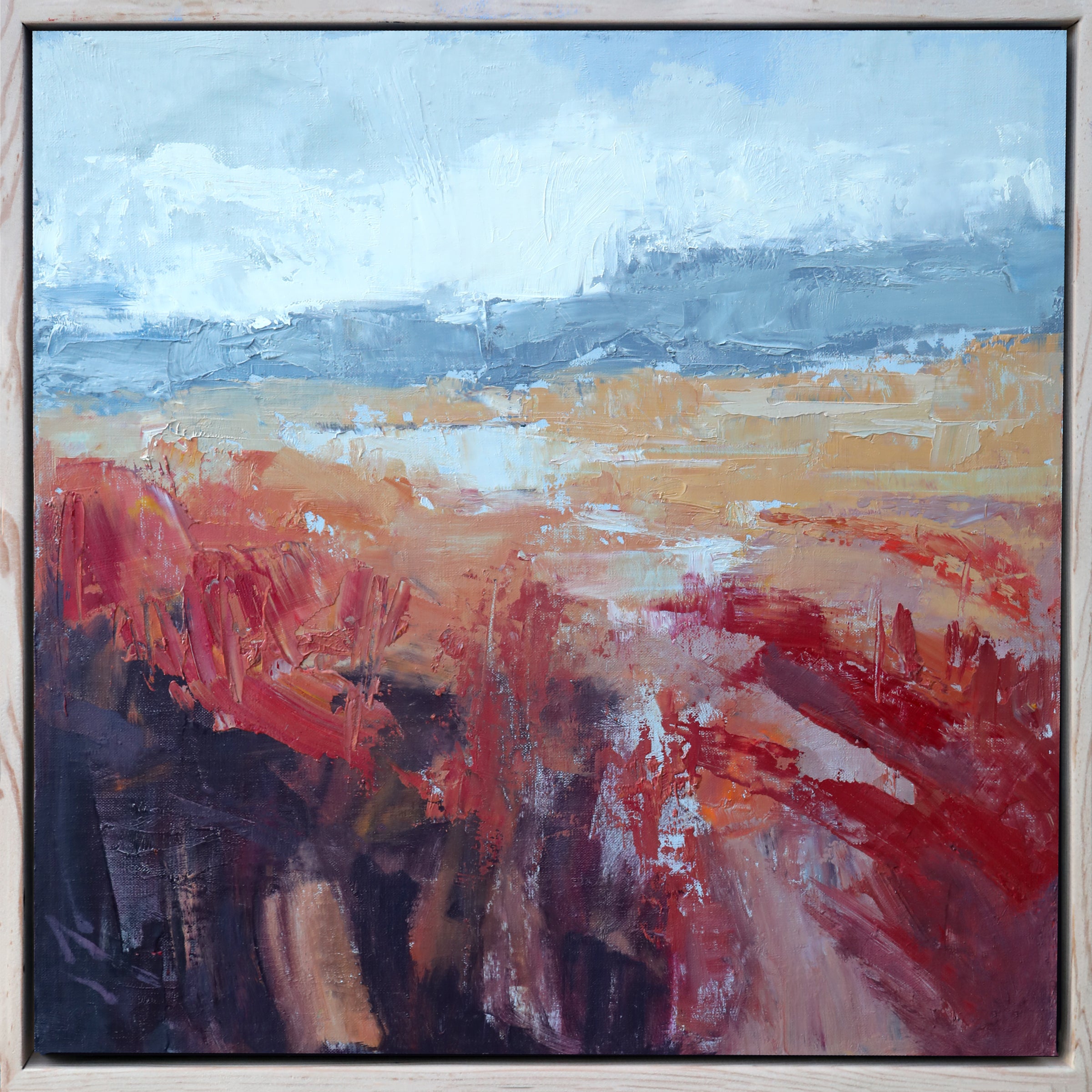 "Crimson Vista" Original Oil, 18"x18"