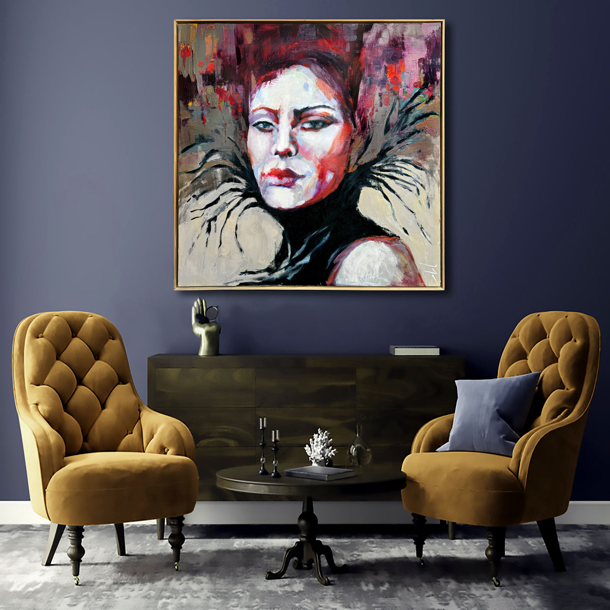 “Déjà Vu” Framed Original Oil, 37"x37"