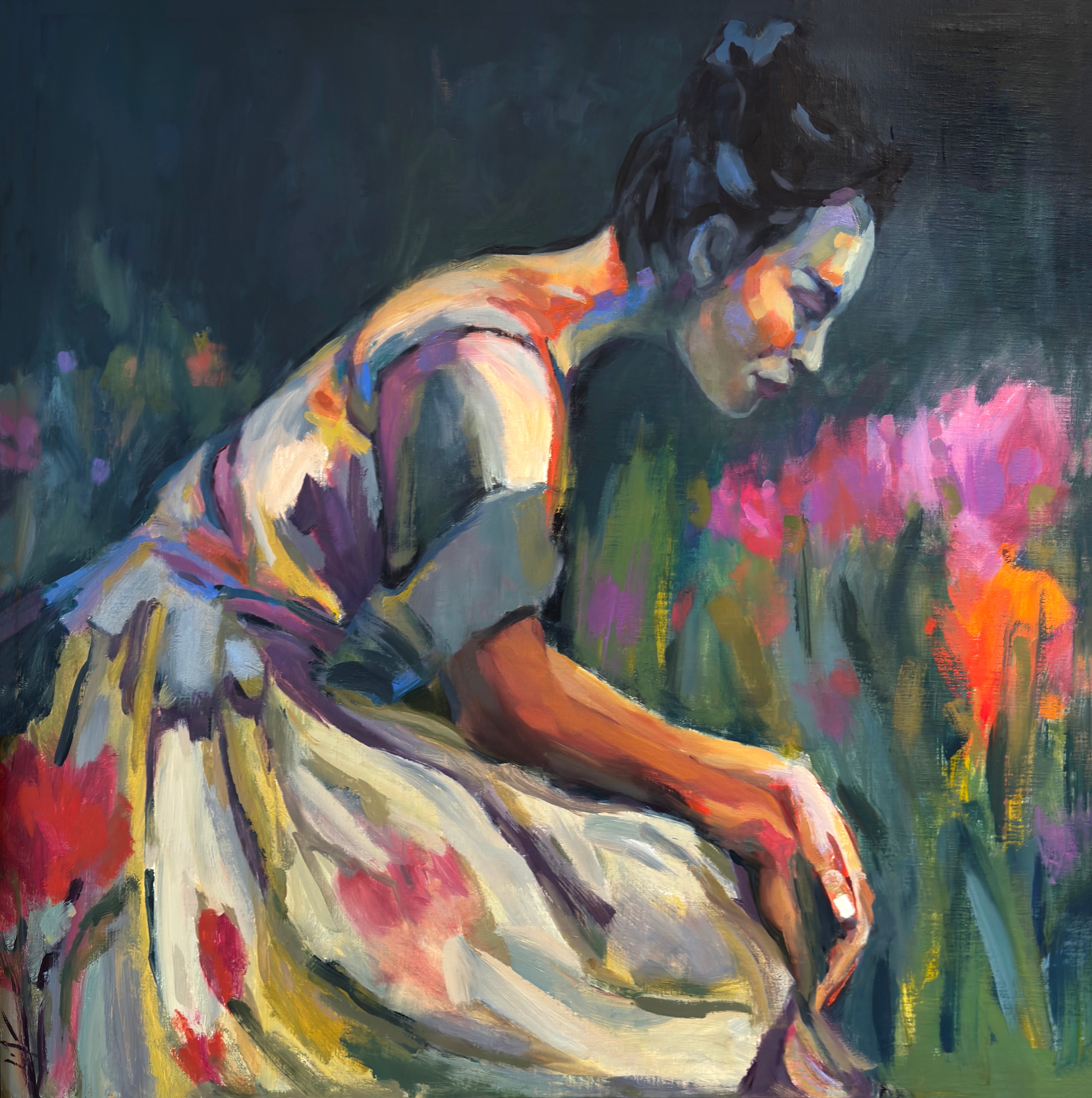 “Finding Ground” Framed Original Oil, 31x31
