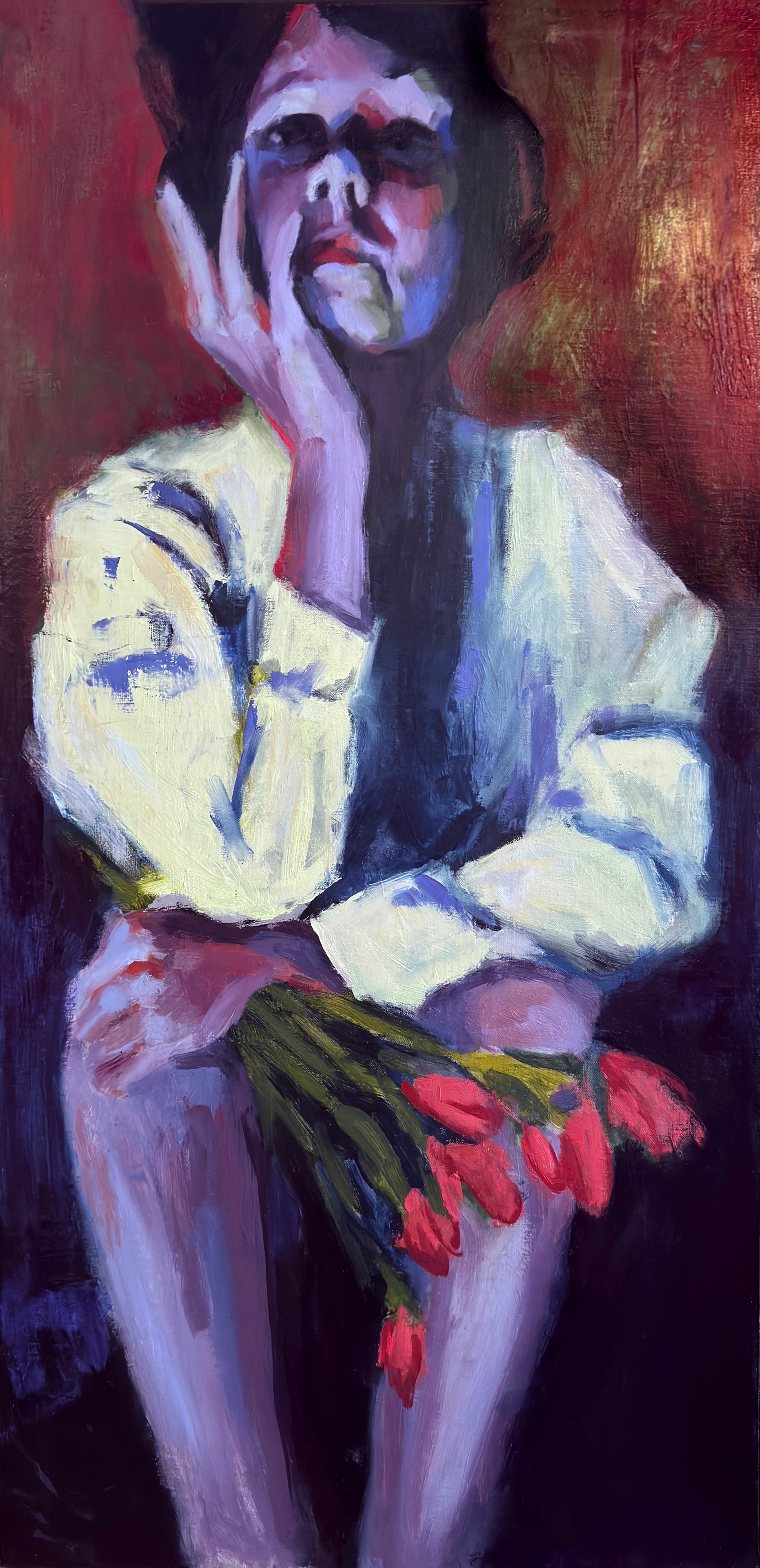"You're Gonna Make Me Lonesome When You Go" Framed Original Oil, 18"x36"