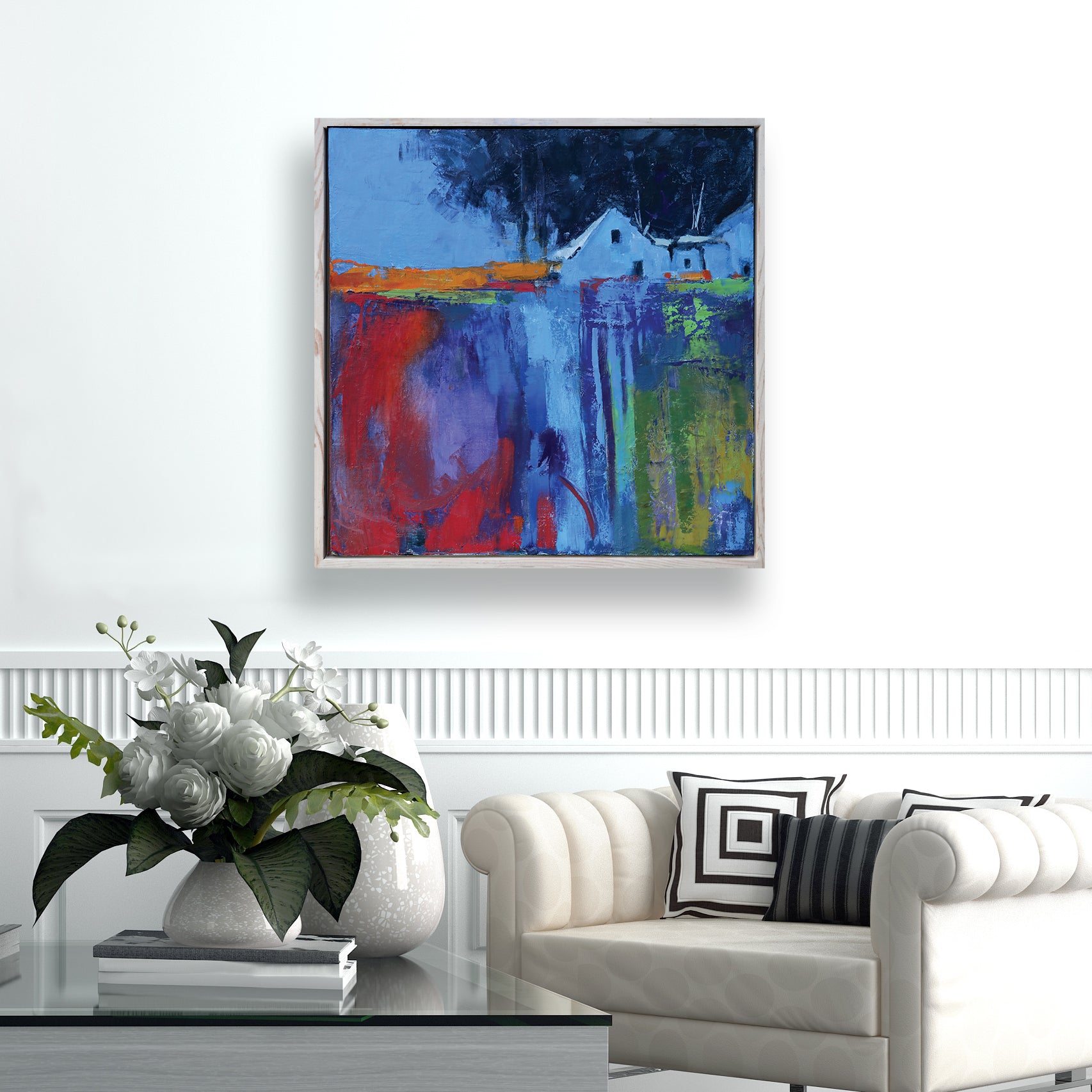 "Violet Dusk" Framed Canvas Print