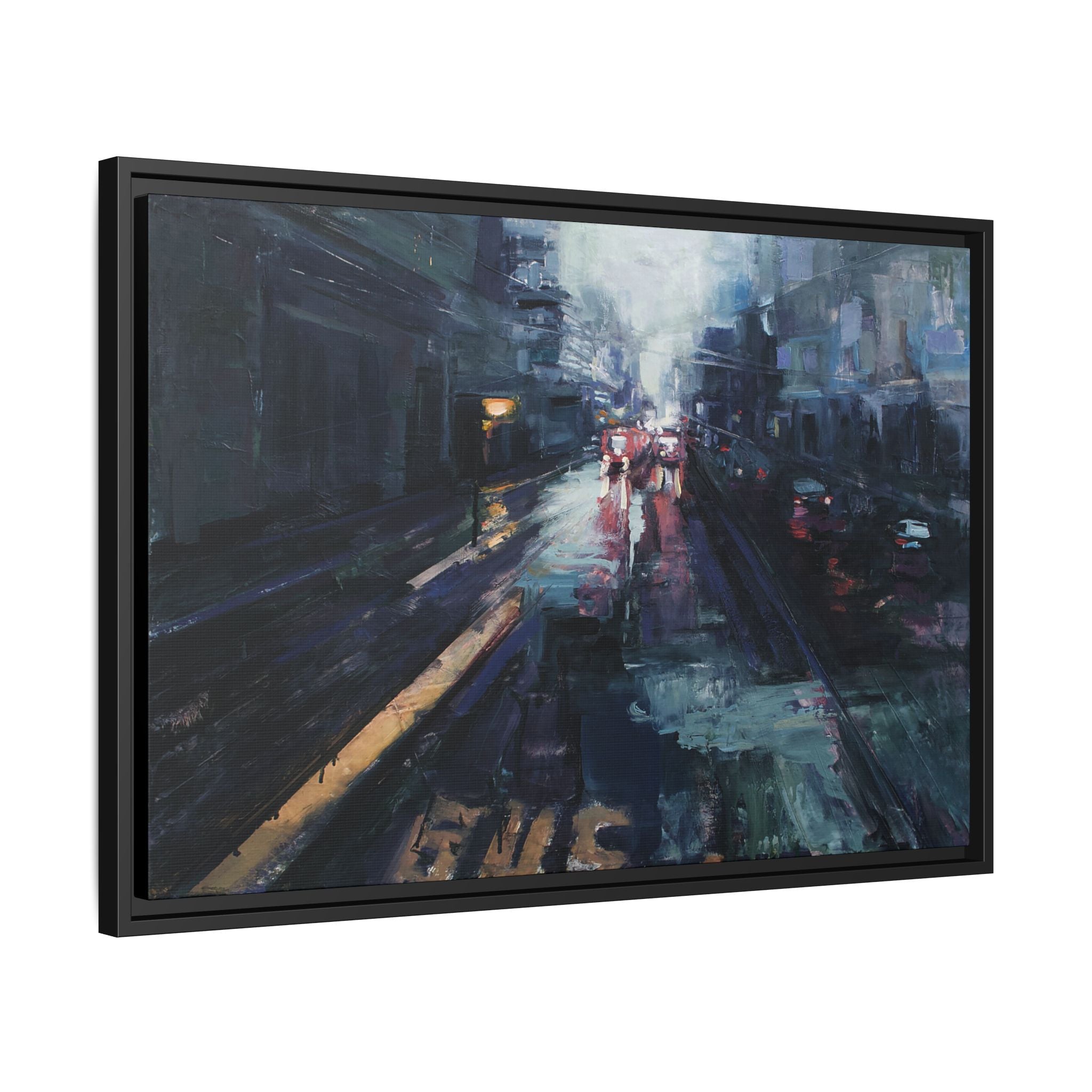 "Through the Rain" Framed Canvas Print