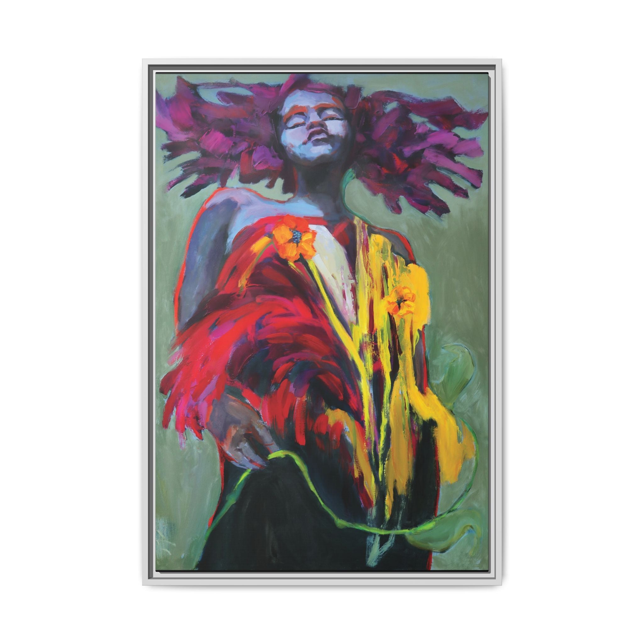 "She Blooms" Framed Canvas Print