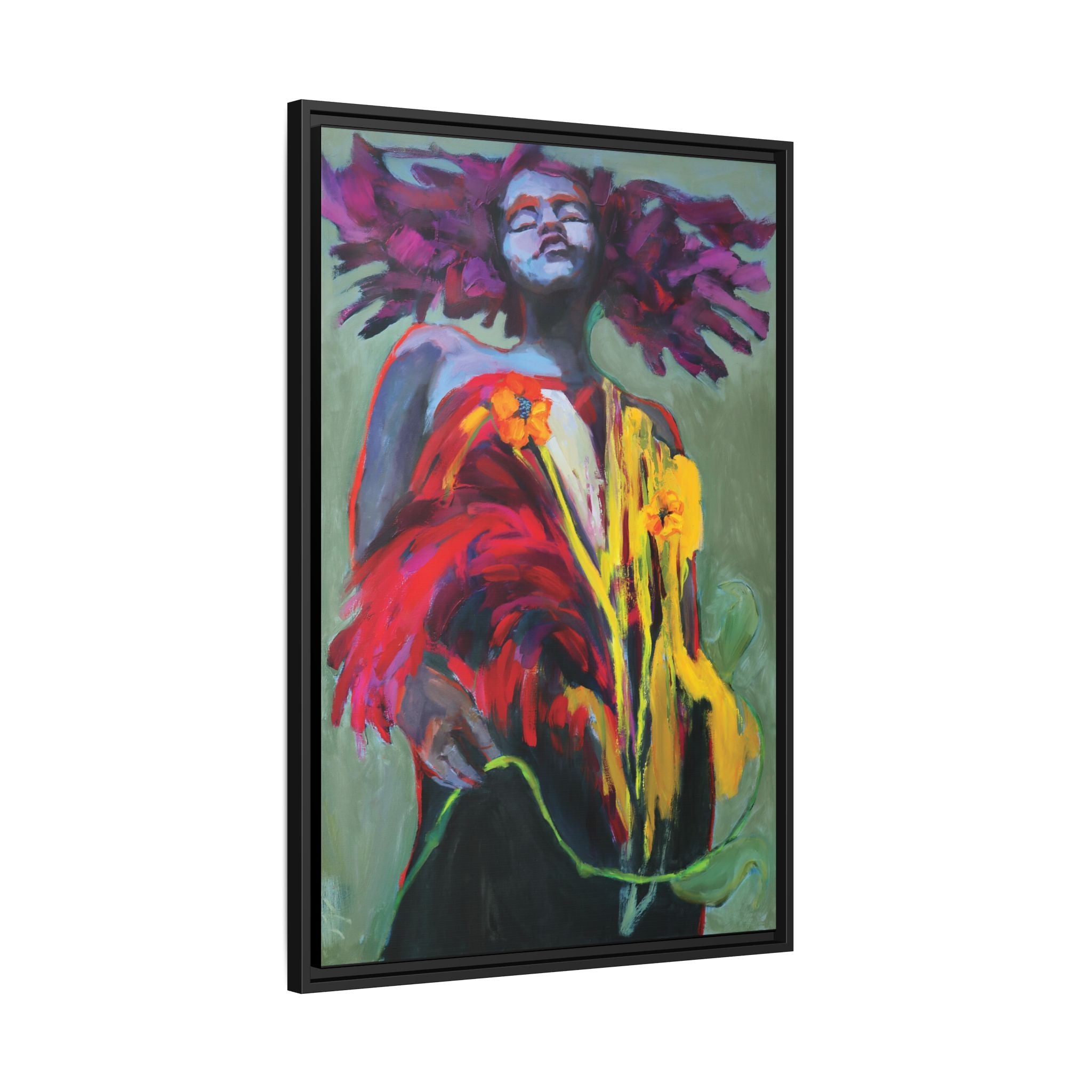 "She Blooms" Framed Canvas Print