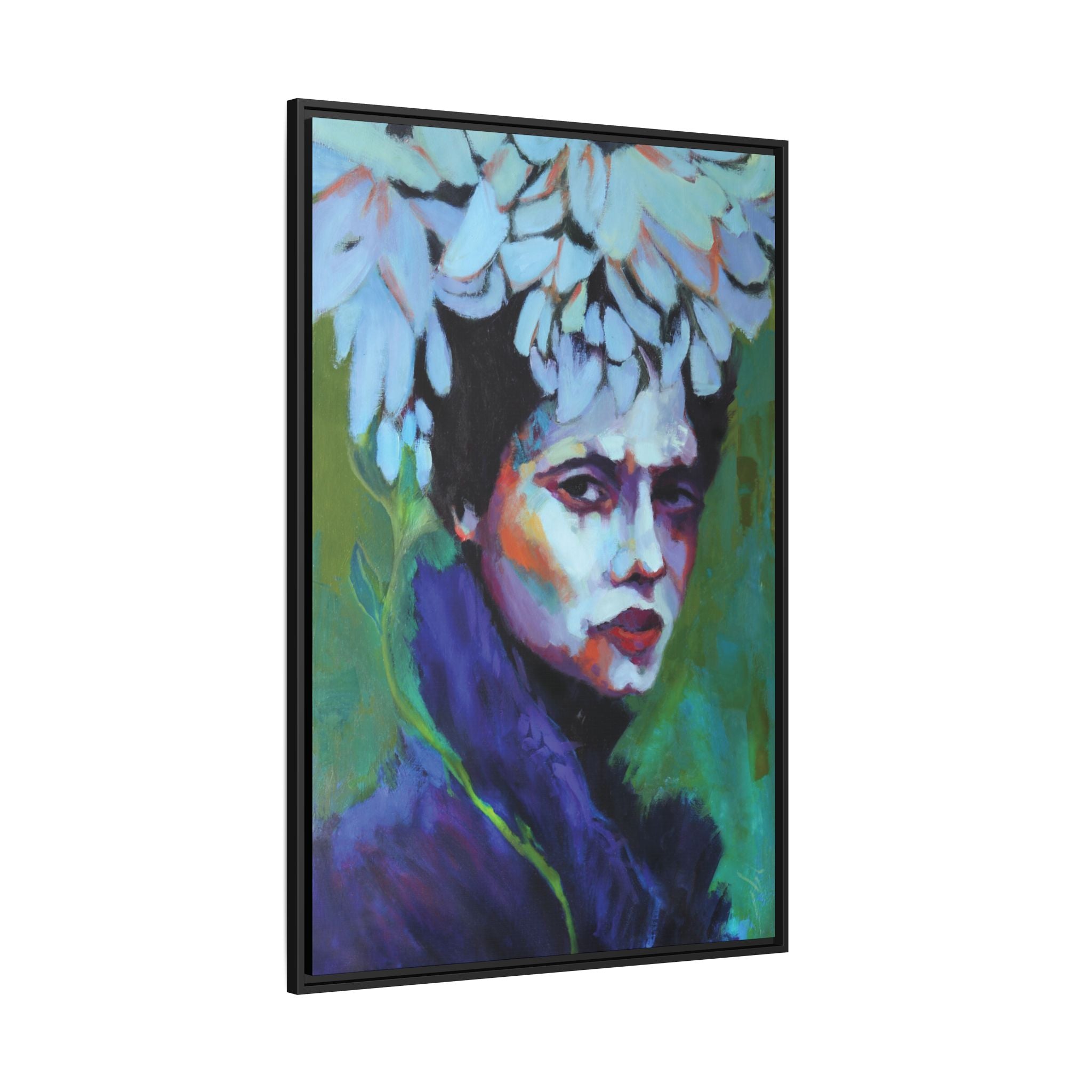"Blossom Amidst the Rain" Framed Canvas Print