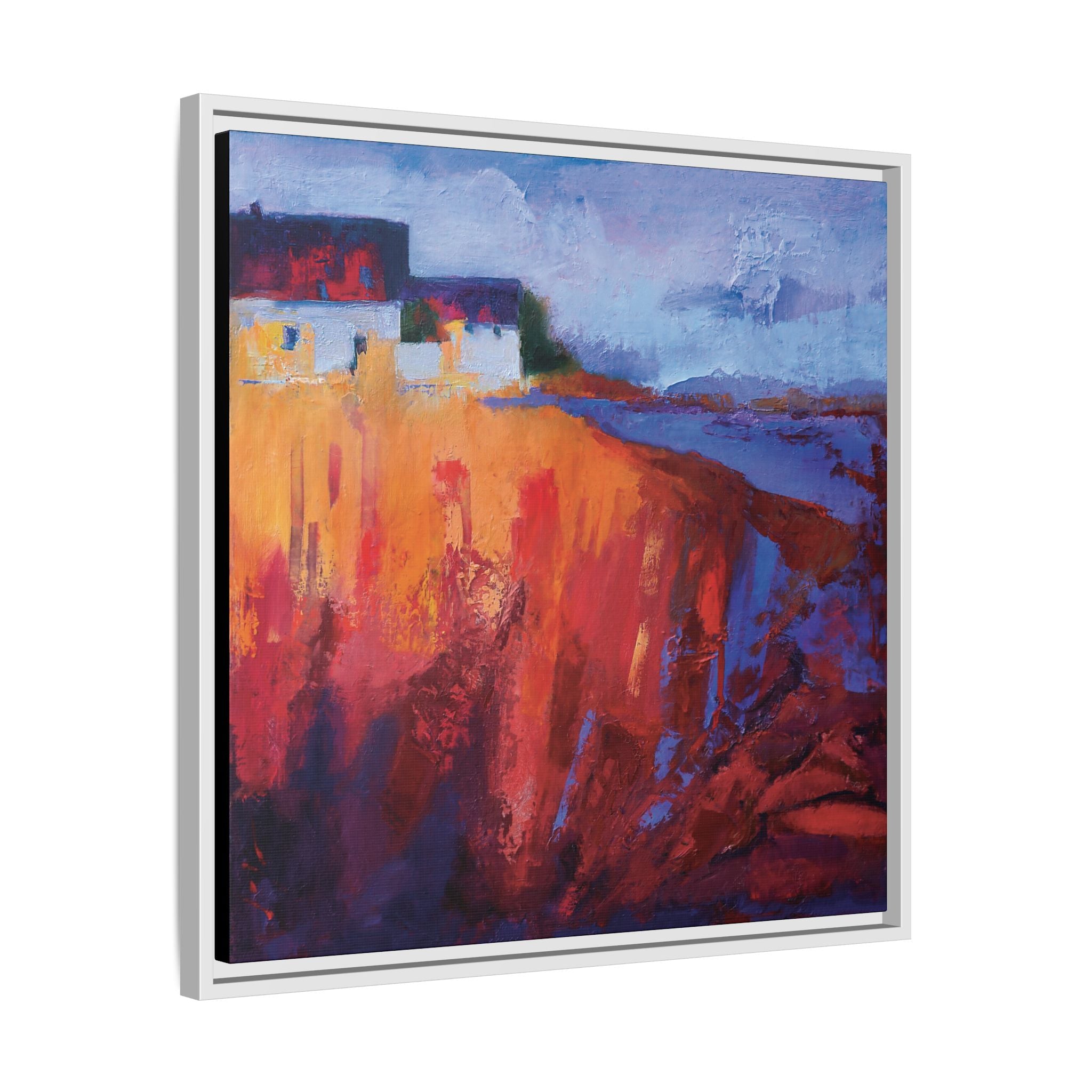 "Crimson Roots" Framed Canvas Print