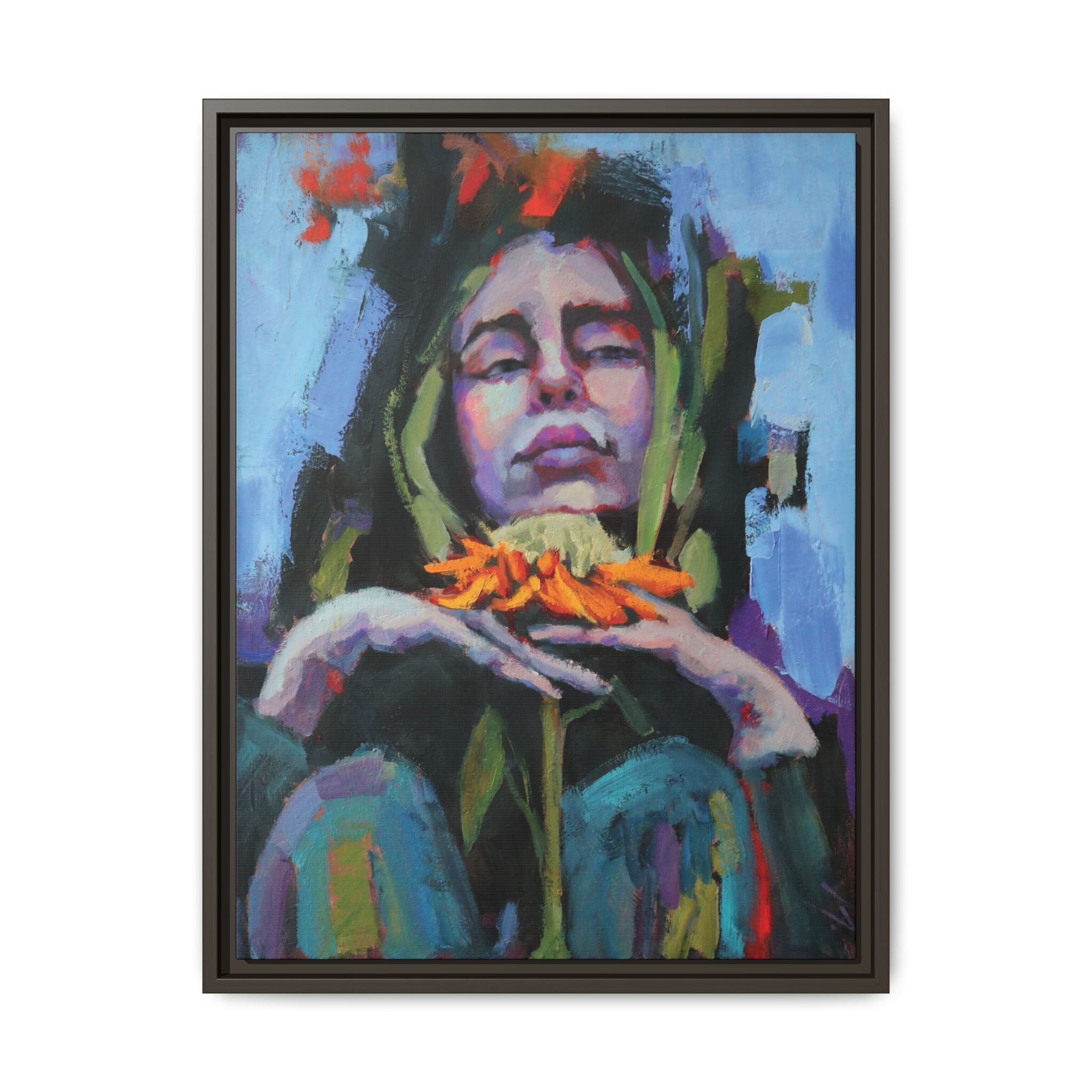 "Still Amber" Framed Canvas Print