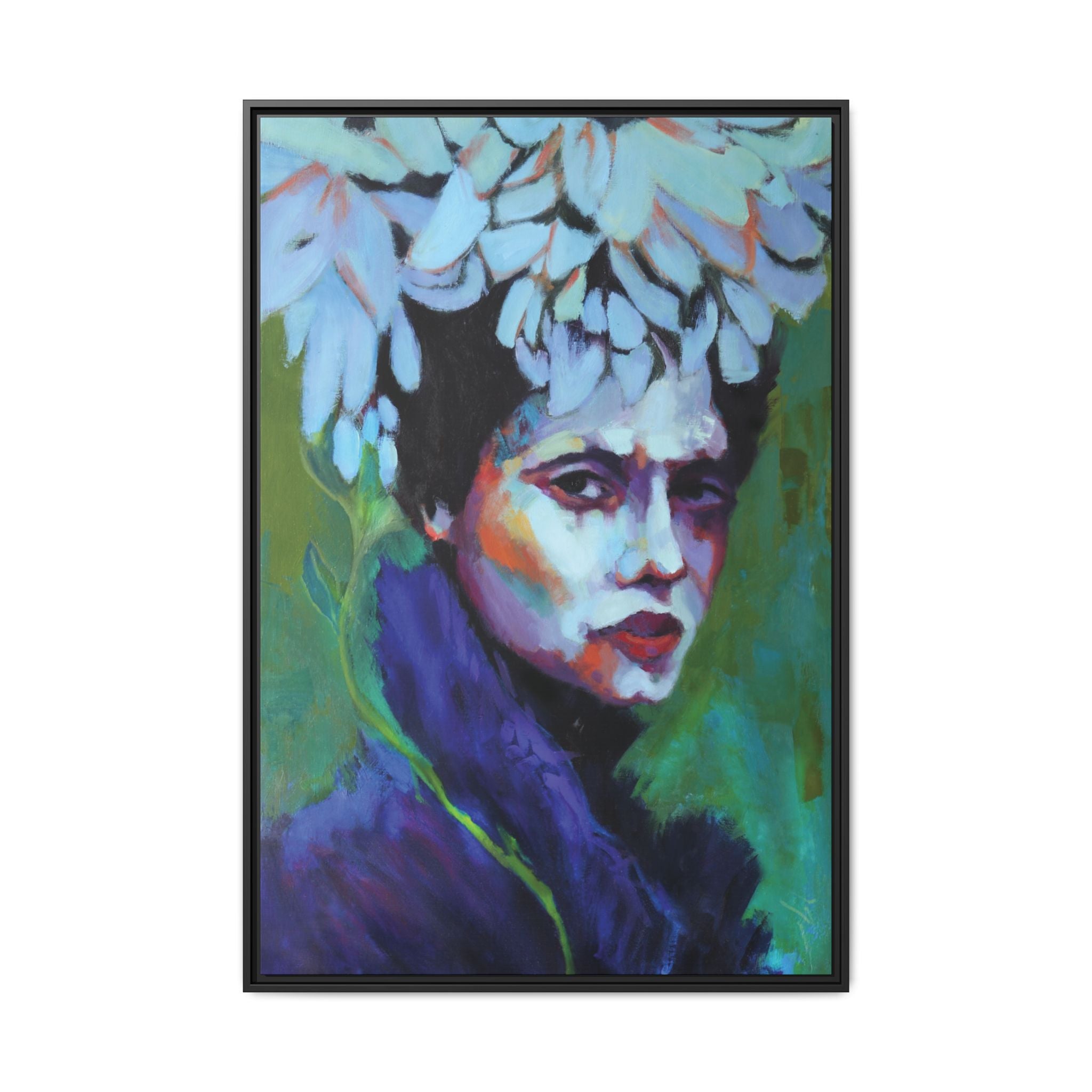 "Blossom Amidst the Rain" Framed Canvas Print