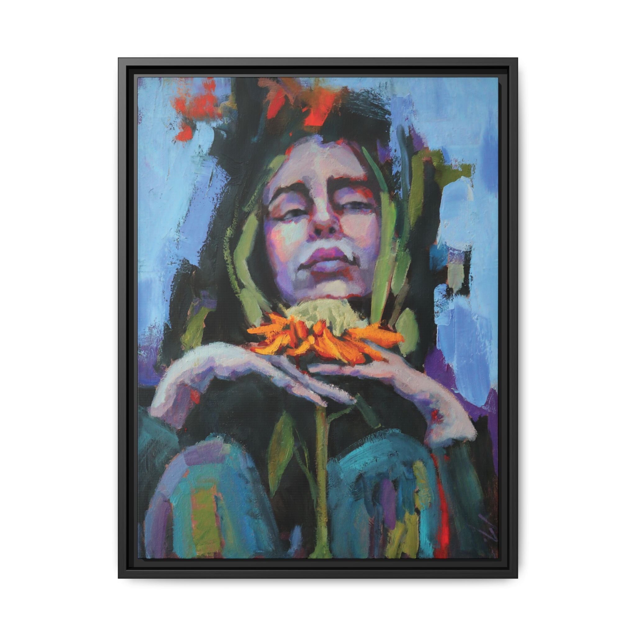 "Still Amber" Framed Canvas Print