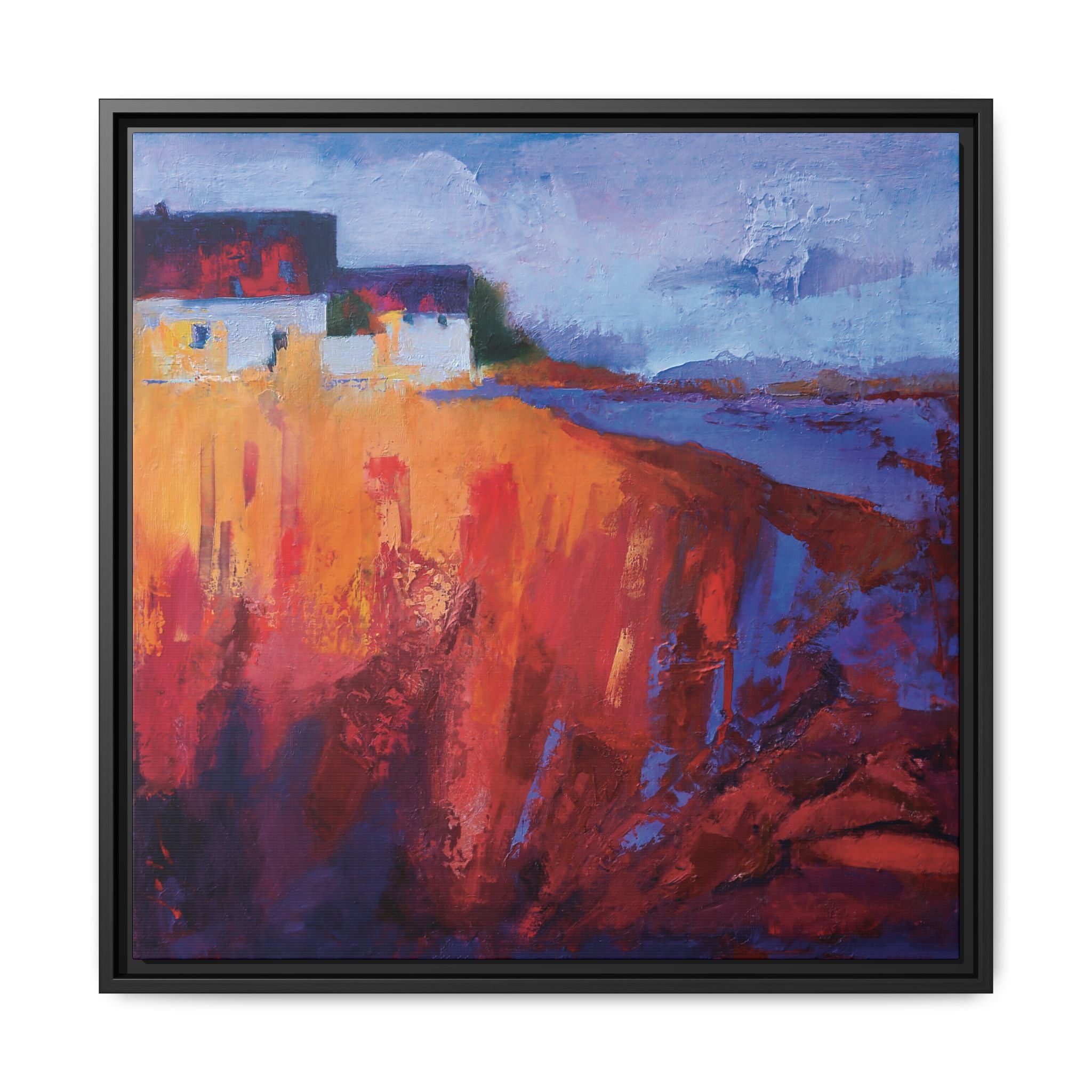 "Crimson Roots" Framed Canvas Print