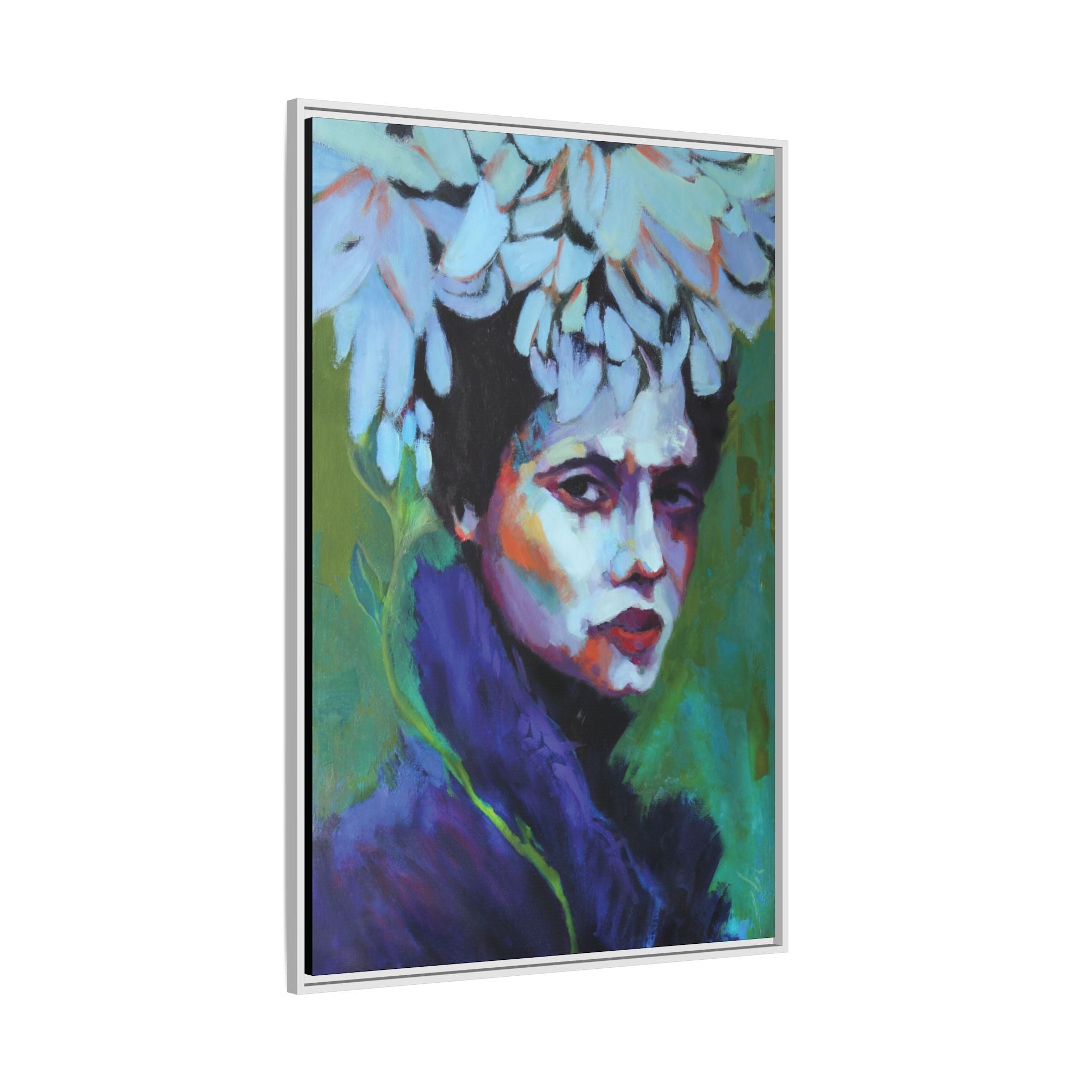 "Blossom Amidst the Rain" Framed Canvas Print