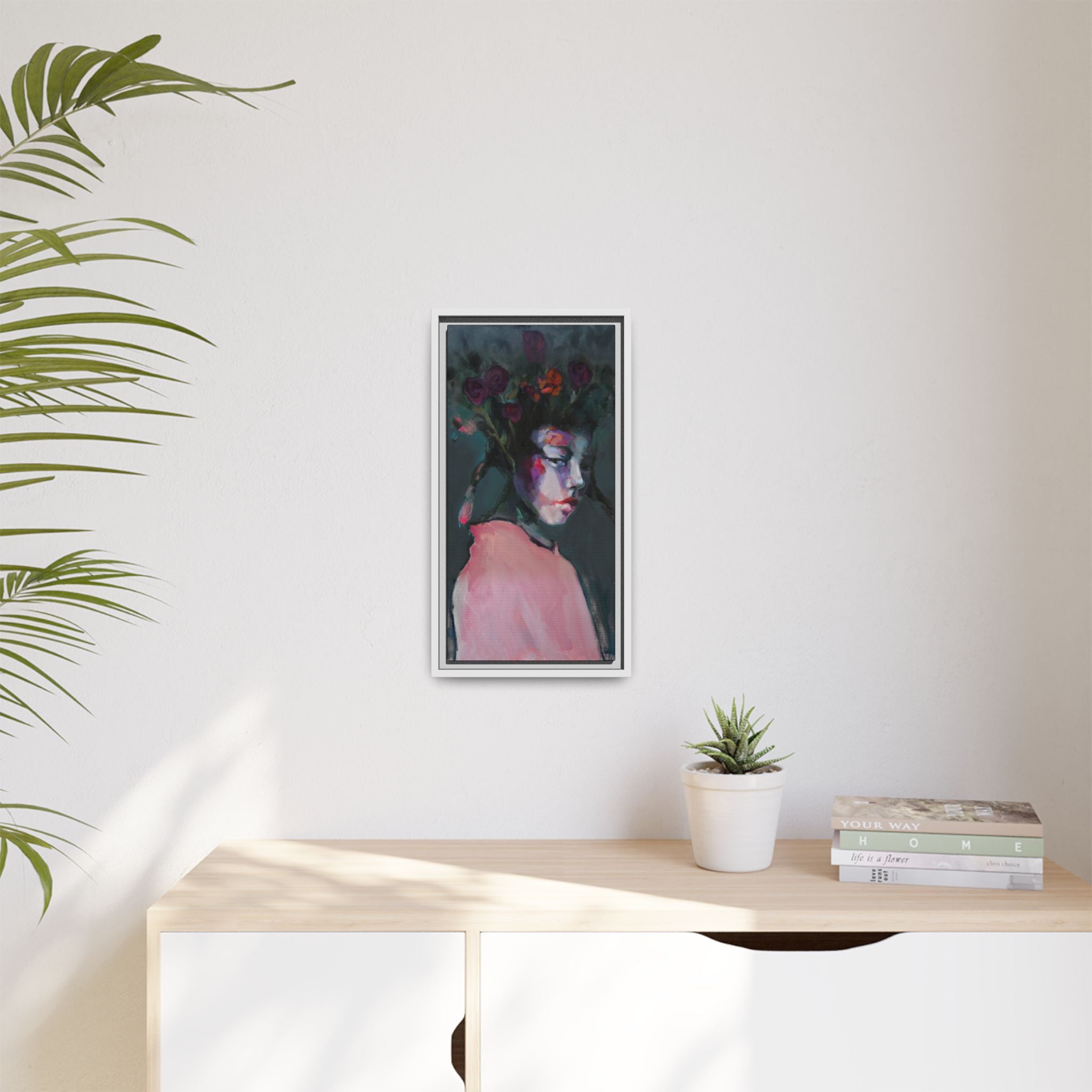 "Stormy Petals" Framed Canvas Print