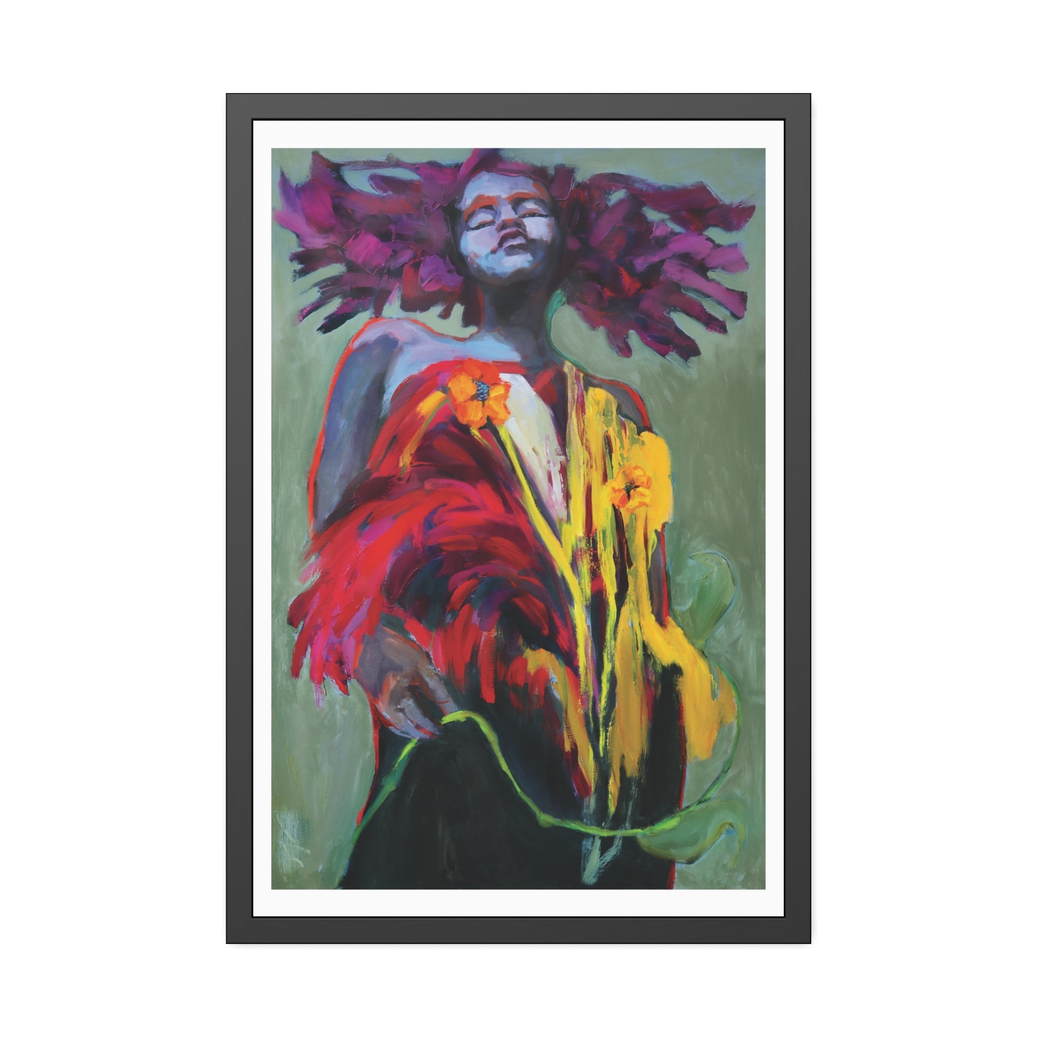 "She Blooms" Framed Paper Print