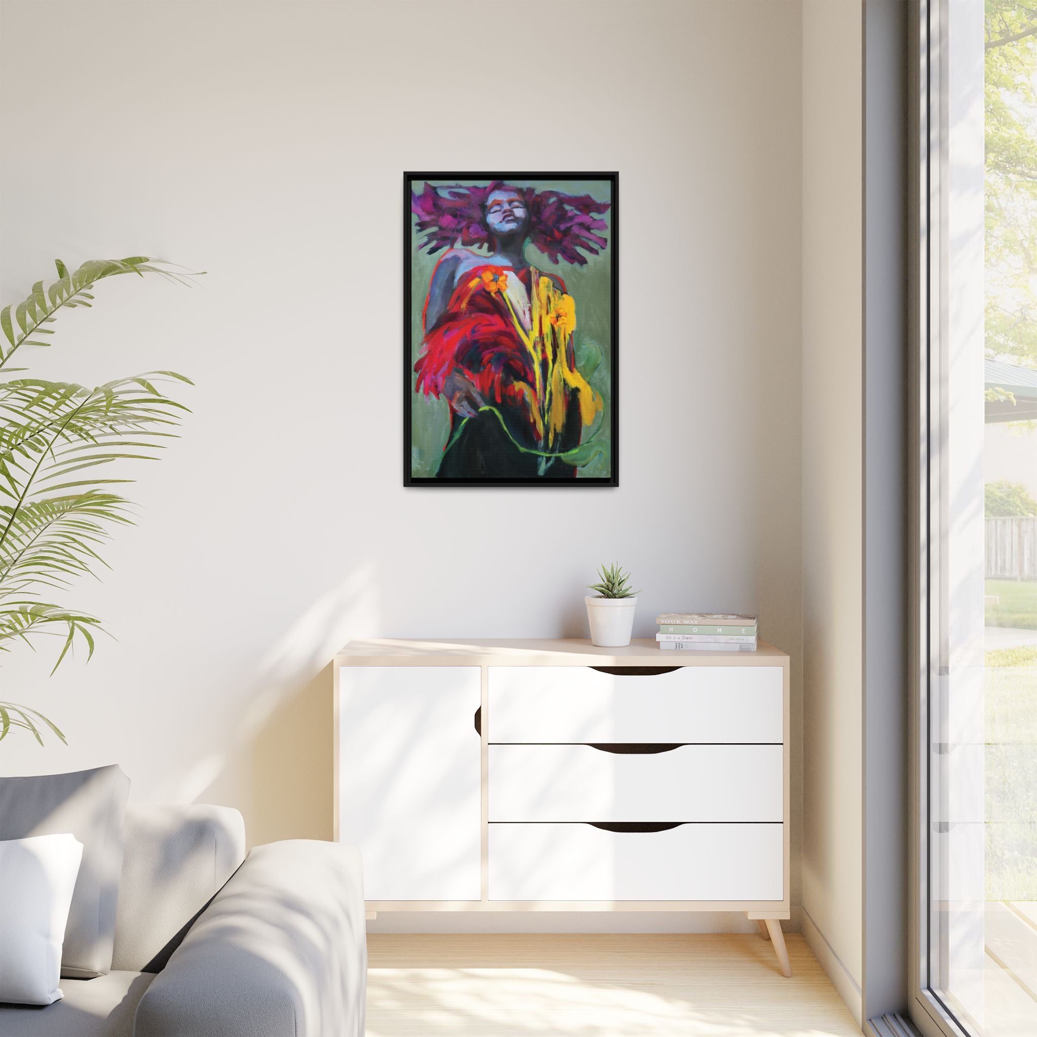 "She Blooms" Framed Canvas Print