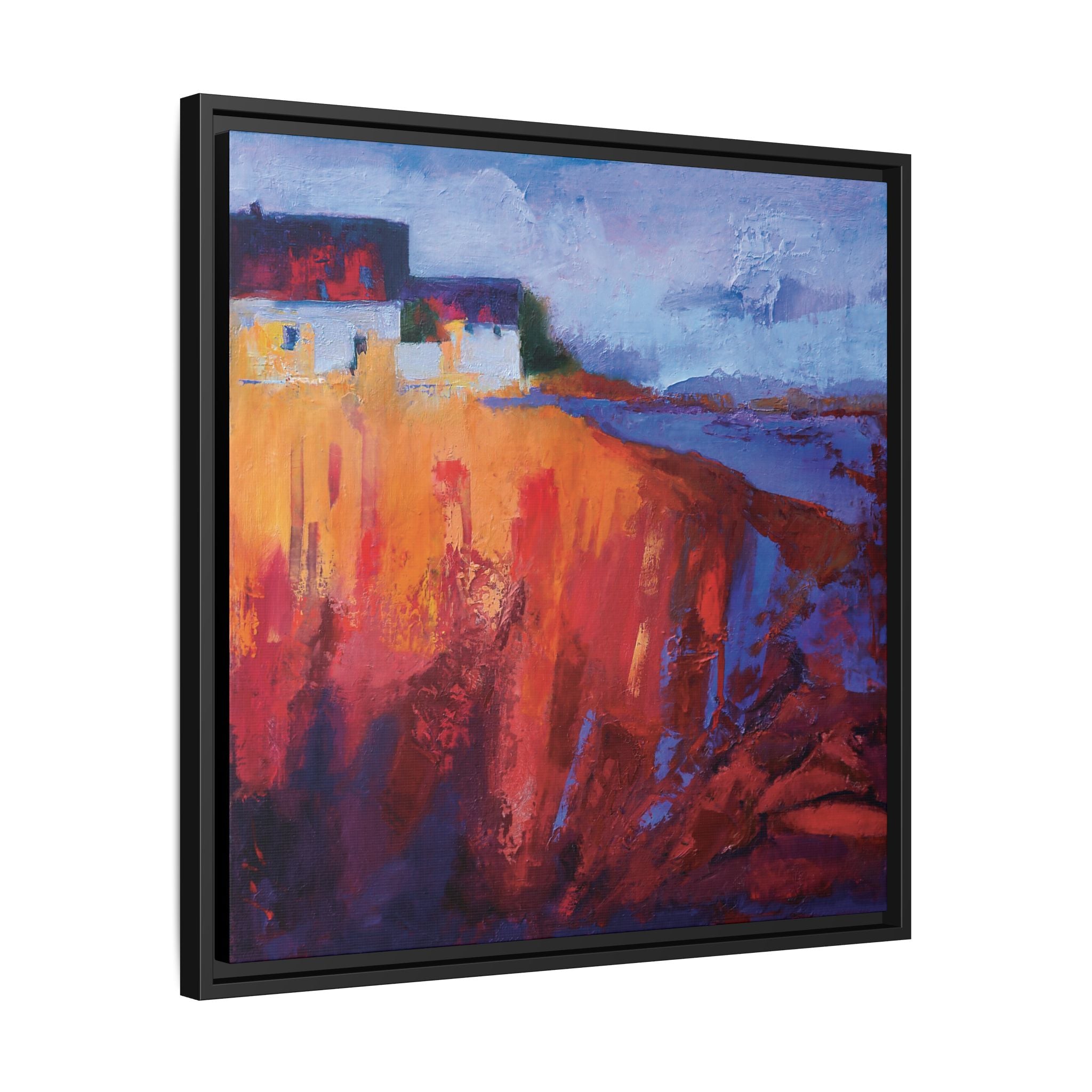 "Crimson Roots" Framed Canvas Print