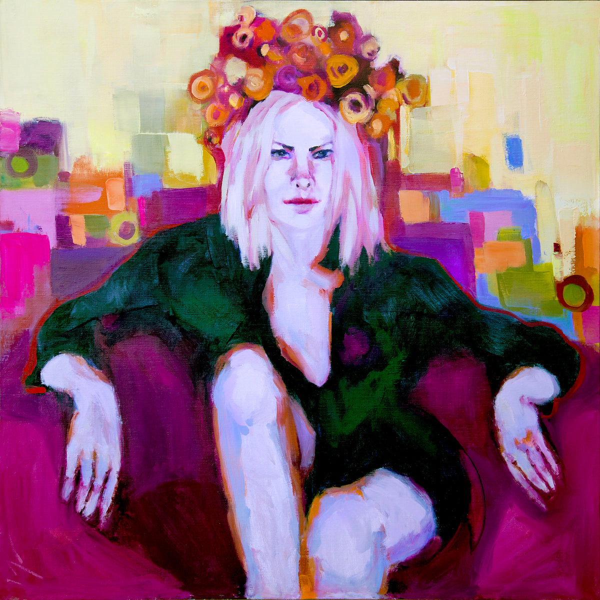 “Arrived” Framed Original Oil, 37"x37"