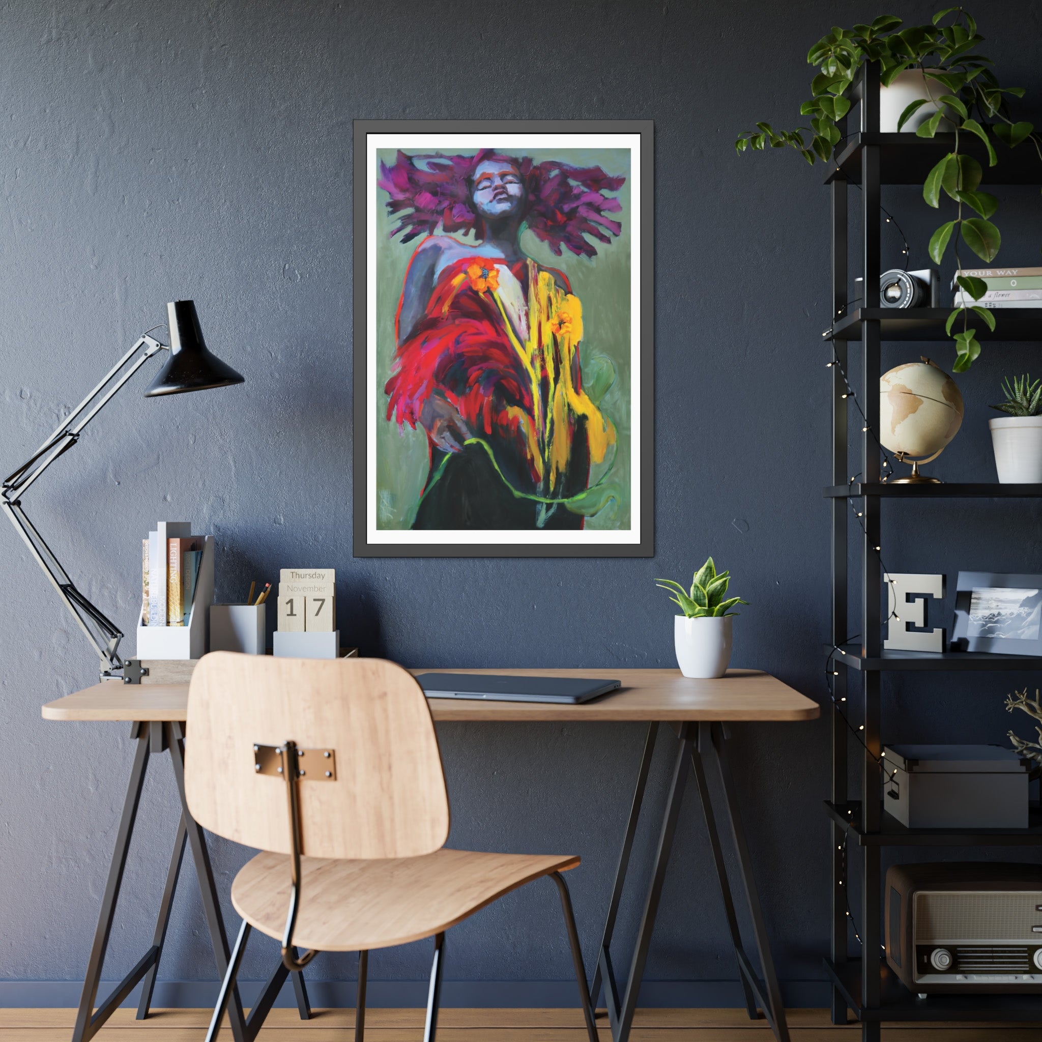 "She Blooms" Framed Paper Print