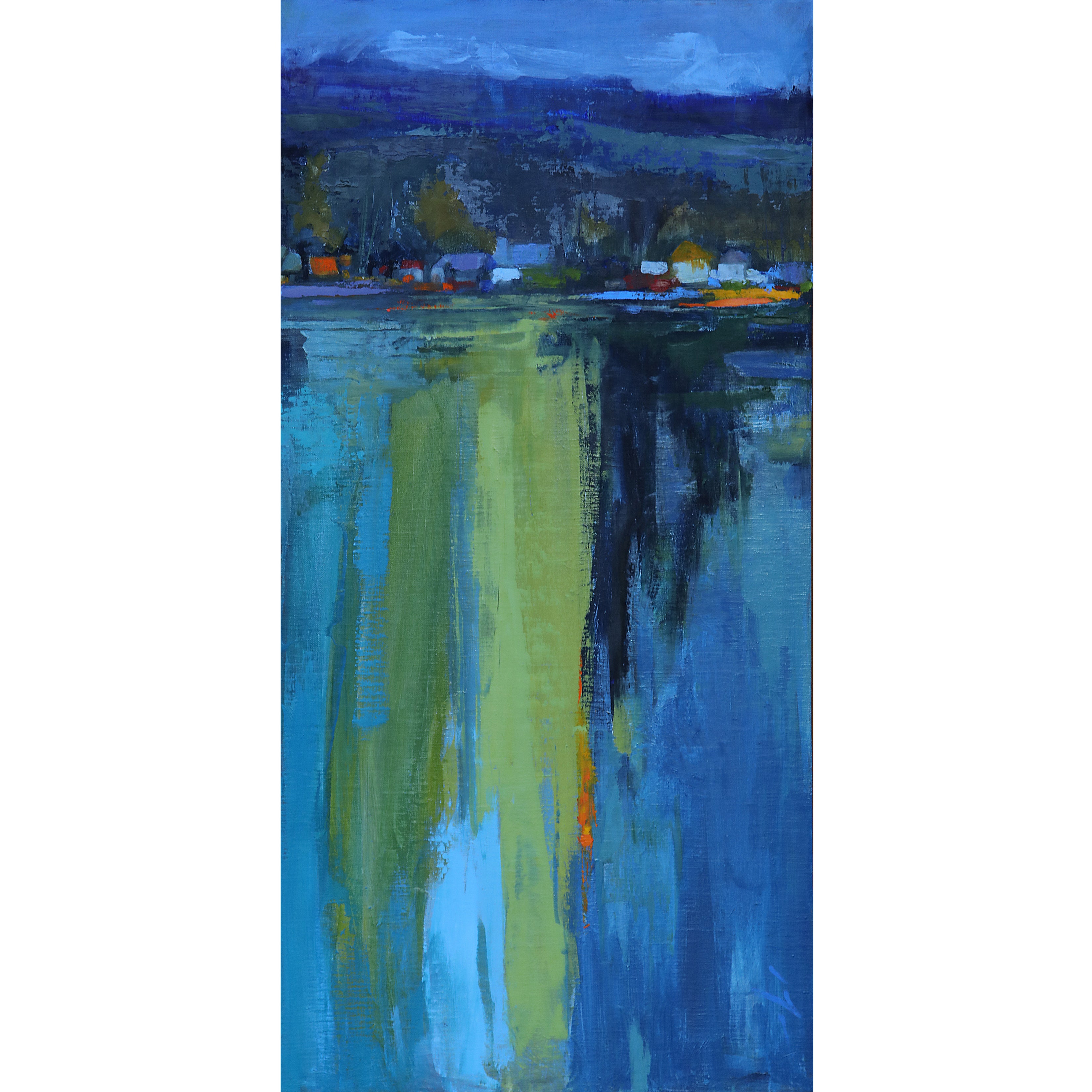 "Waterfront Rhythm" Framed Original Oil,  16" x 31"