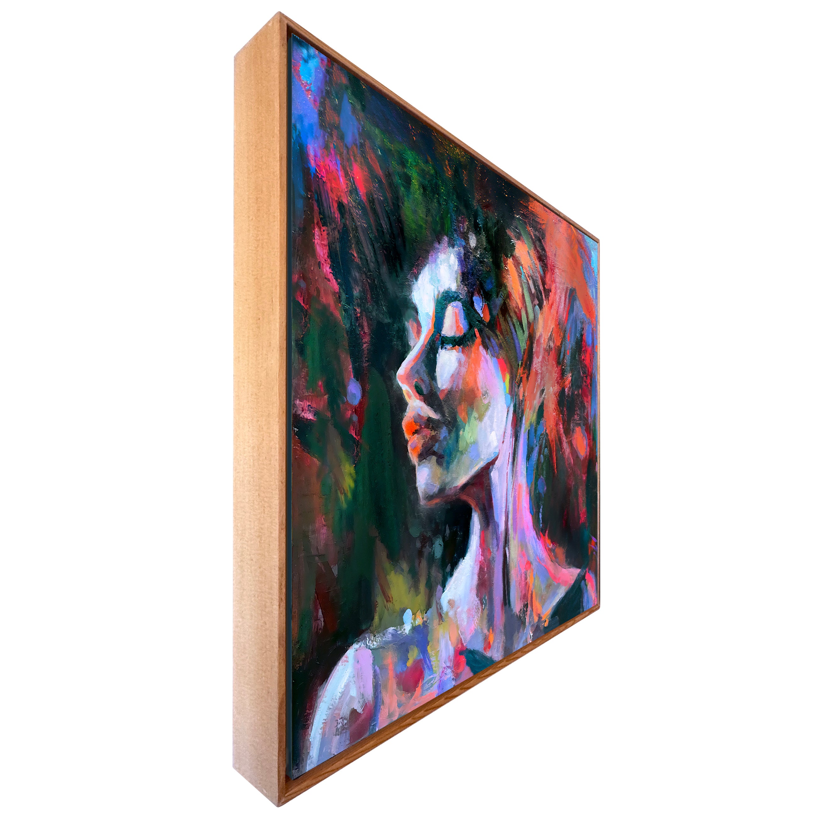 “Fireworks” Framed Original Oil, 37X37