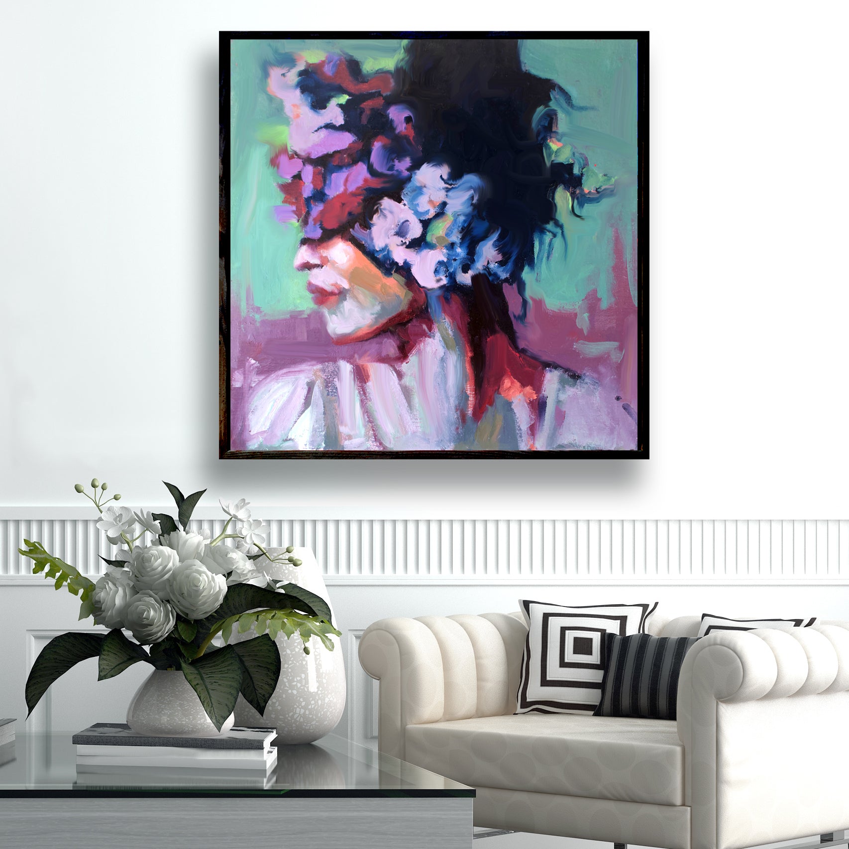 "Incognito" Framed Canvas Print