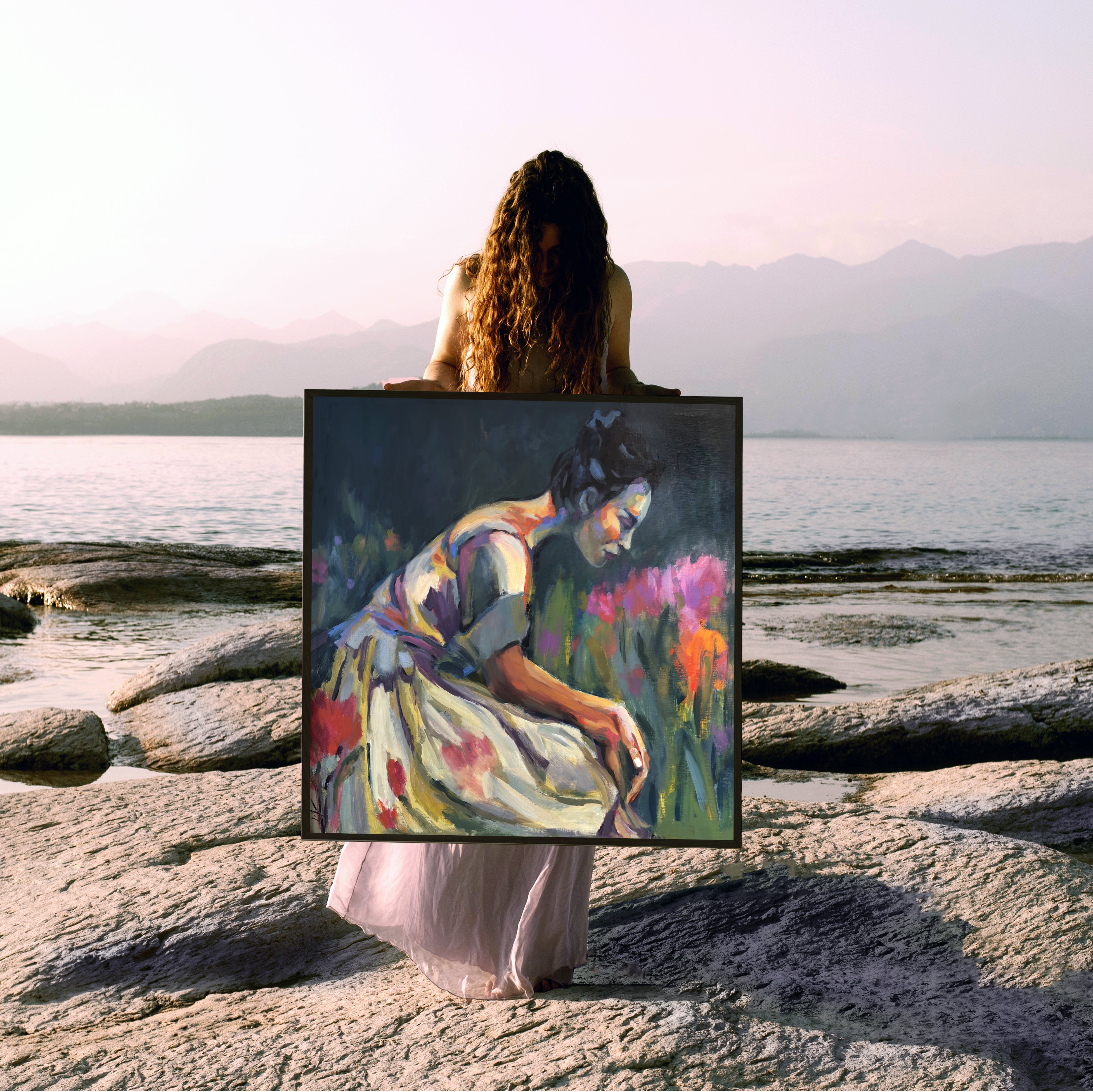 “Finding Ground” Framed Original Oil, 31x31
