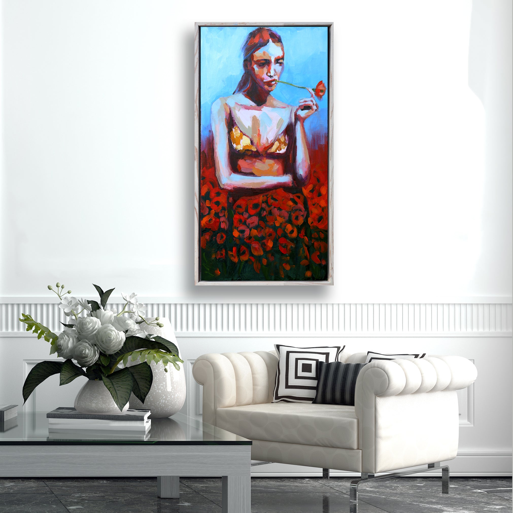 "Poppy" Framed Canvas Print