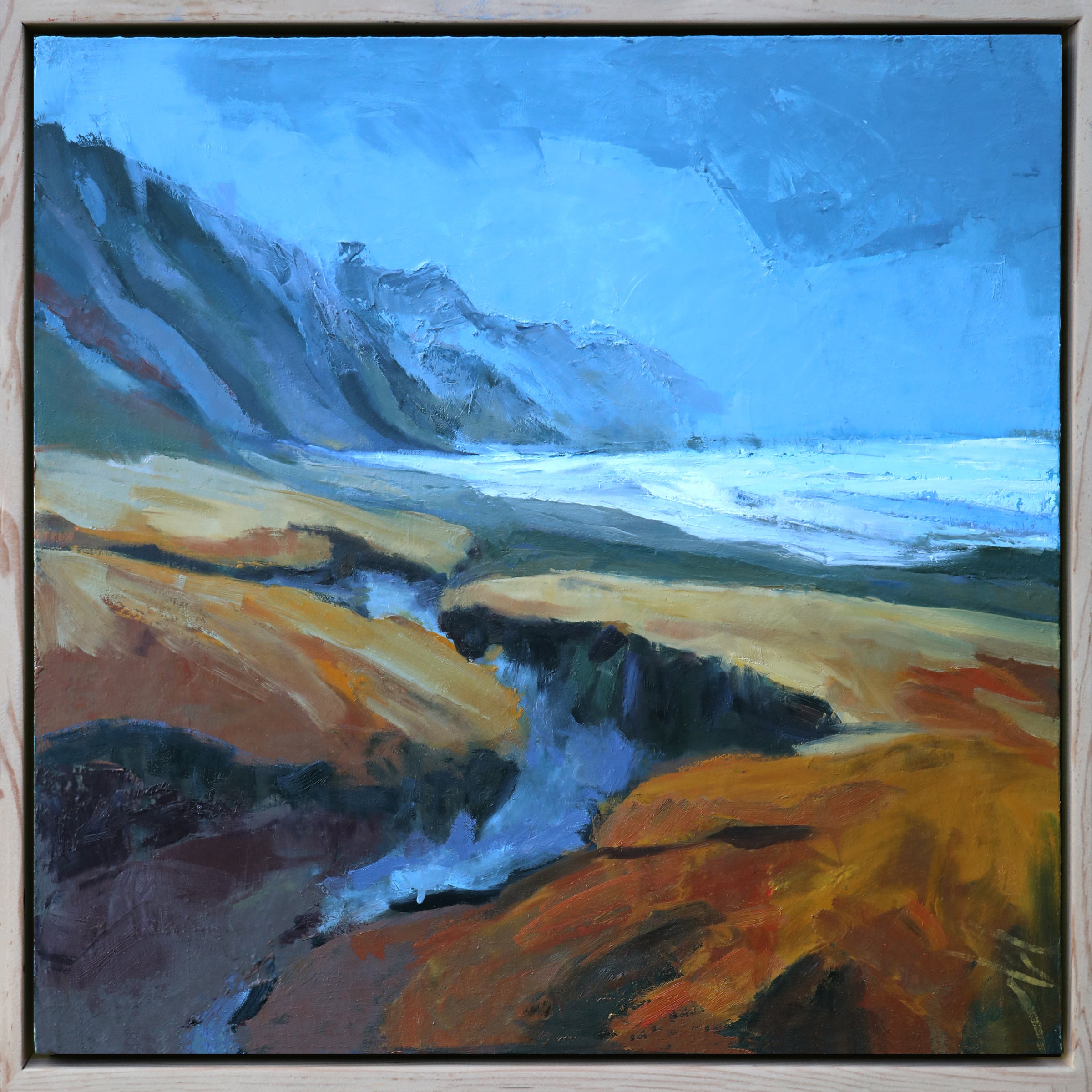 "Roaming the Rocky Sea" Original Oil, 24"x24"