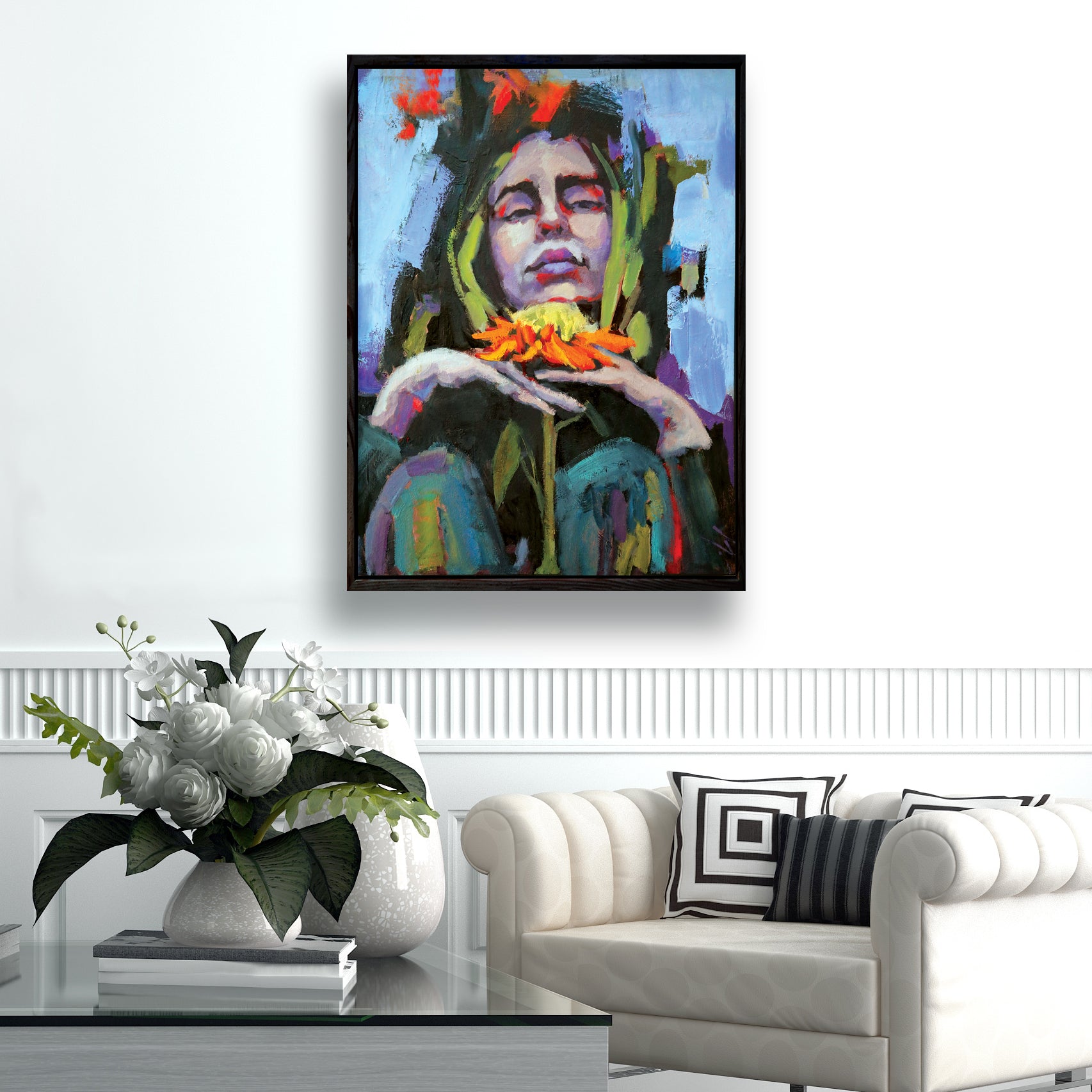 "Still Amber" Framed Canvas Print
