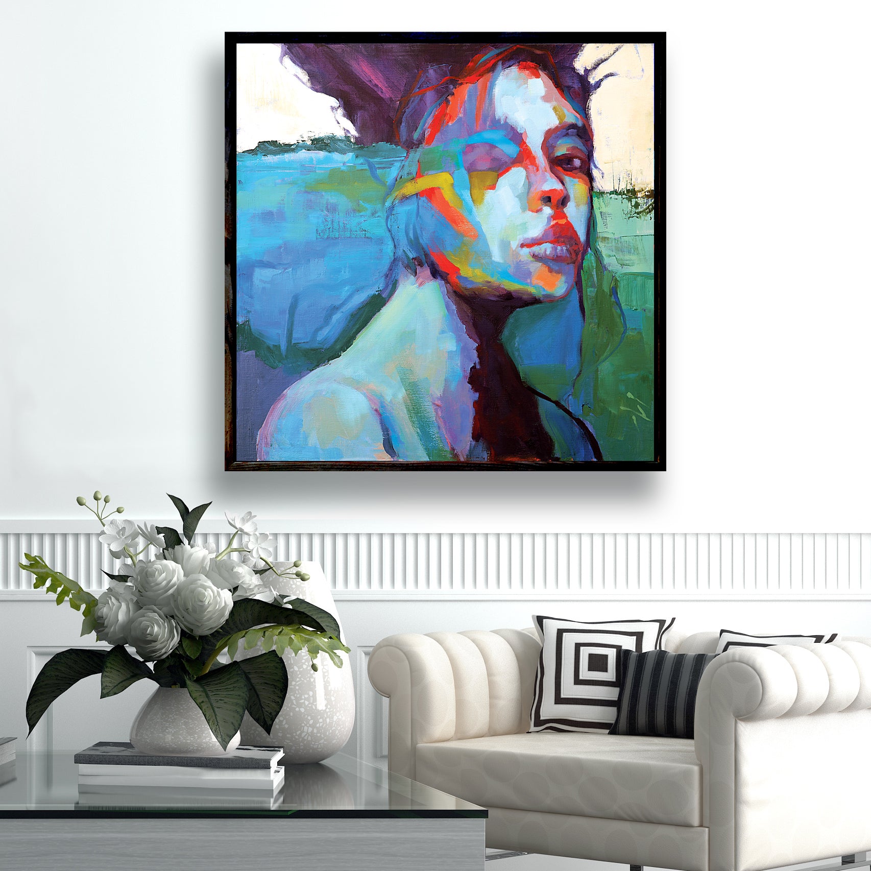 "Deep Wavelengths" Framed Canvas Print